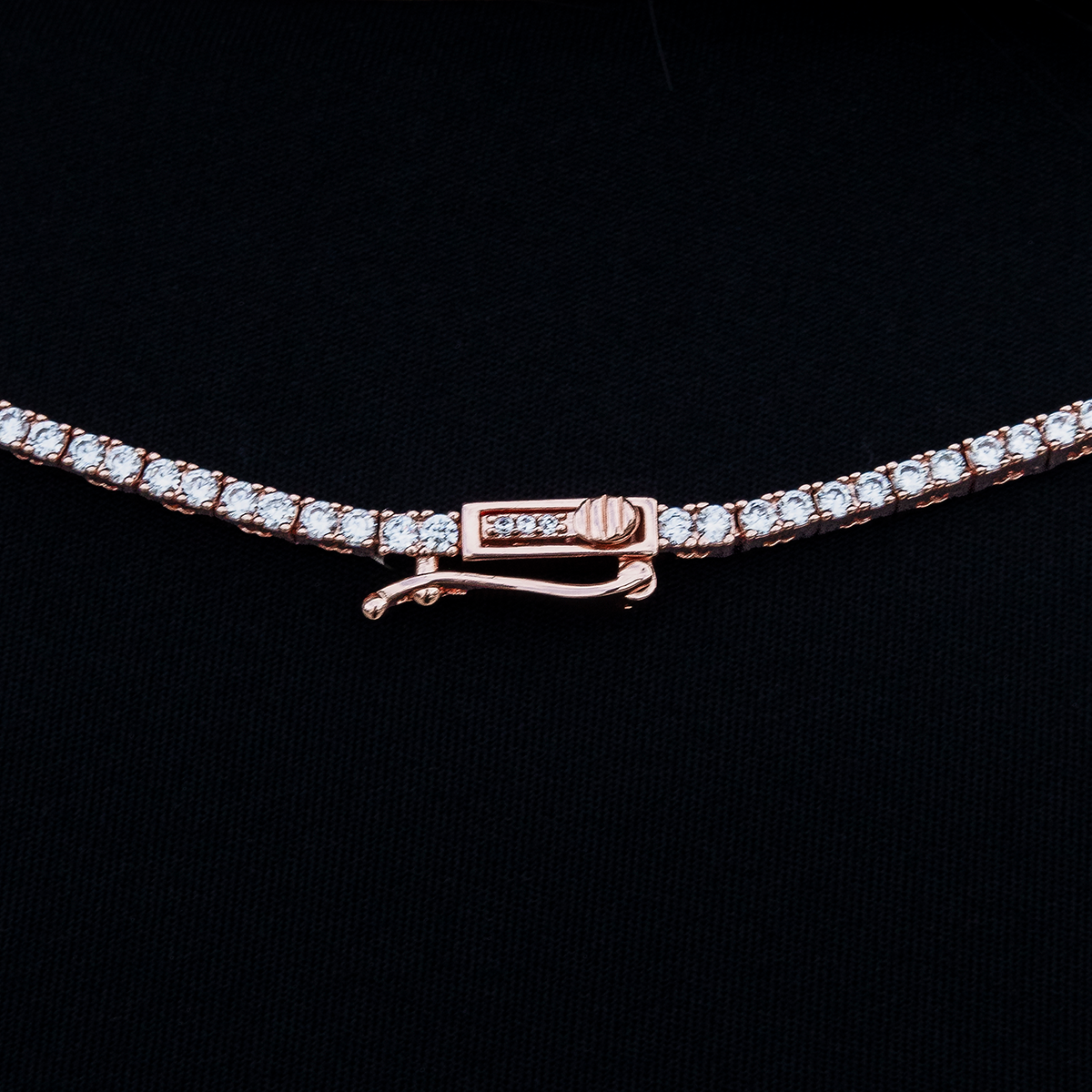 Diamond Tennis Necklace in Rose Gold- 2mm