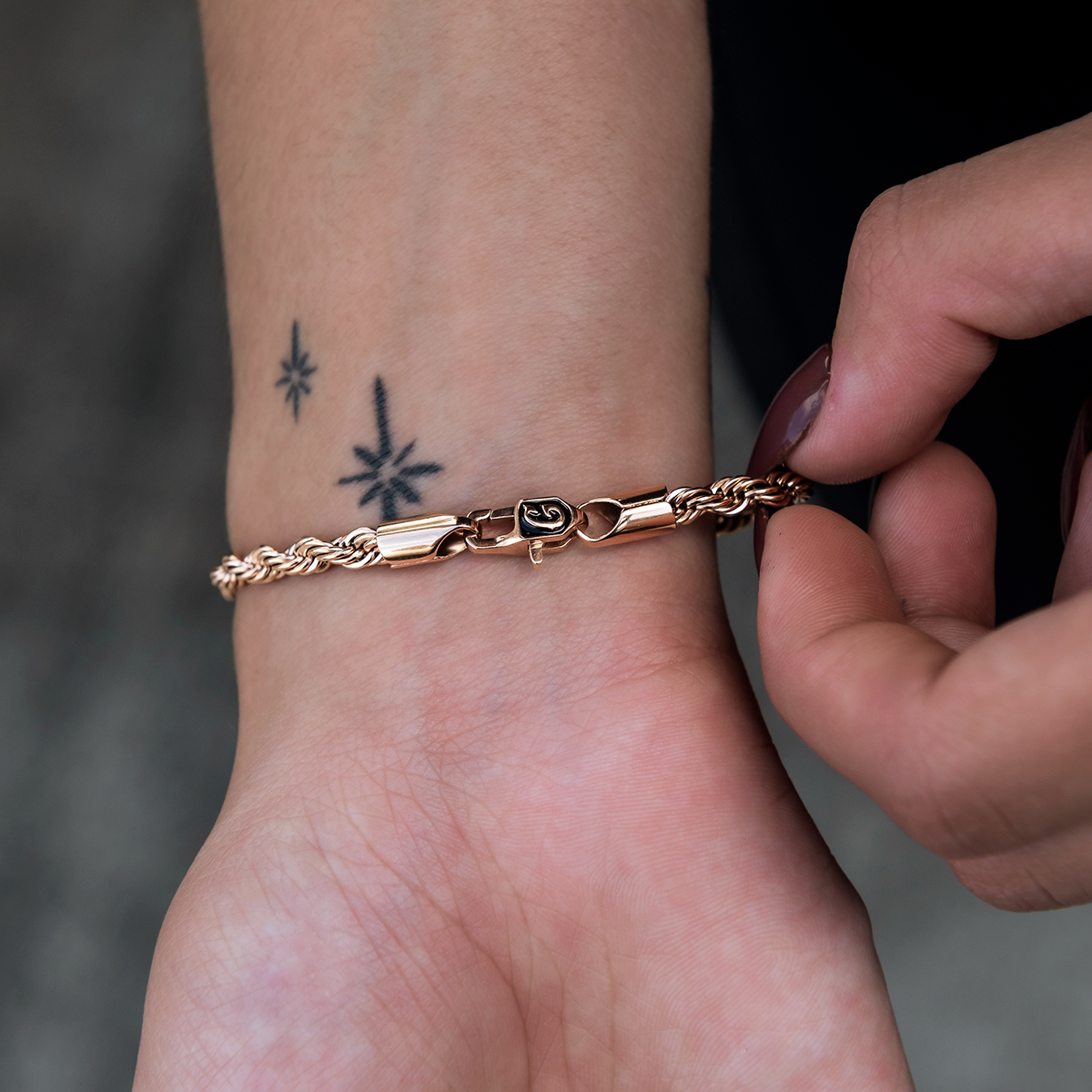 Rope Bracelet in Rose Gold- 4mm