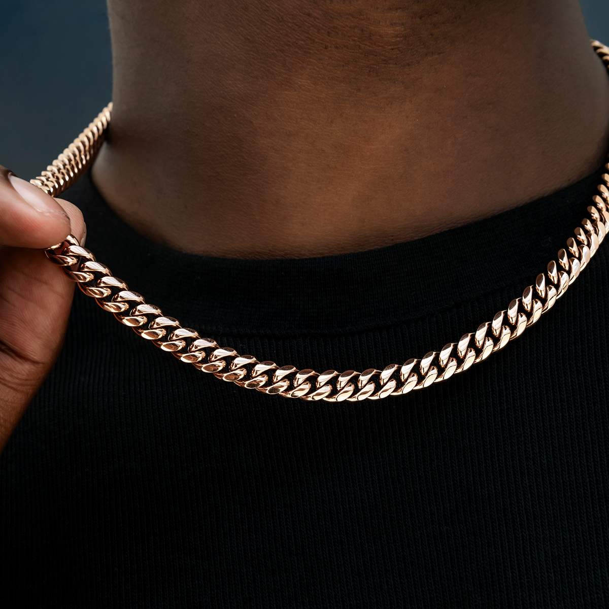 Miami Cuban Link Chain in Rose Gold- 8mm