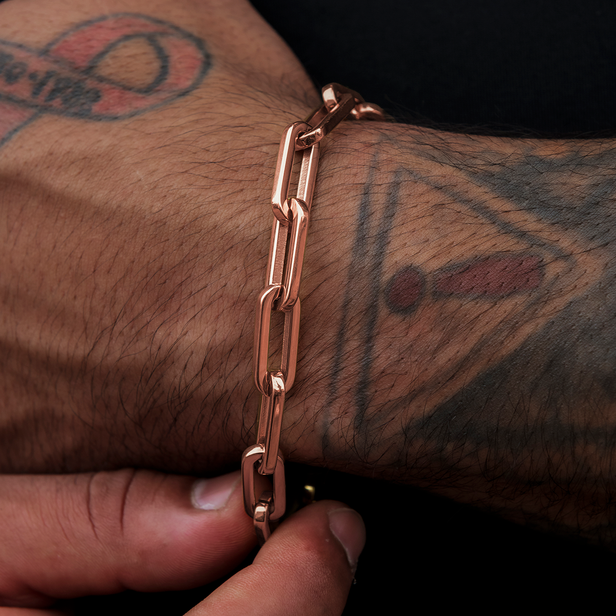 Paper Clip Bracelet in Rose Gold- 8mm