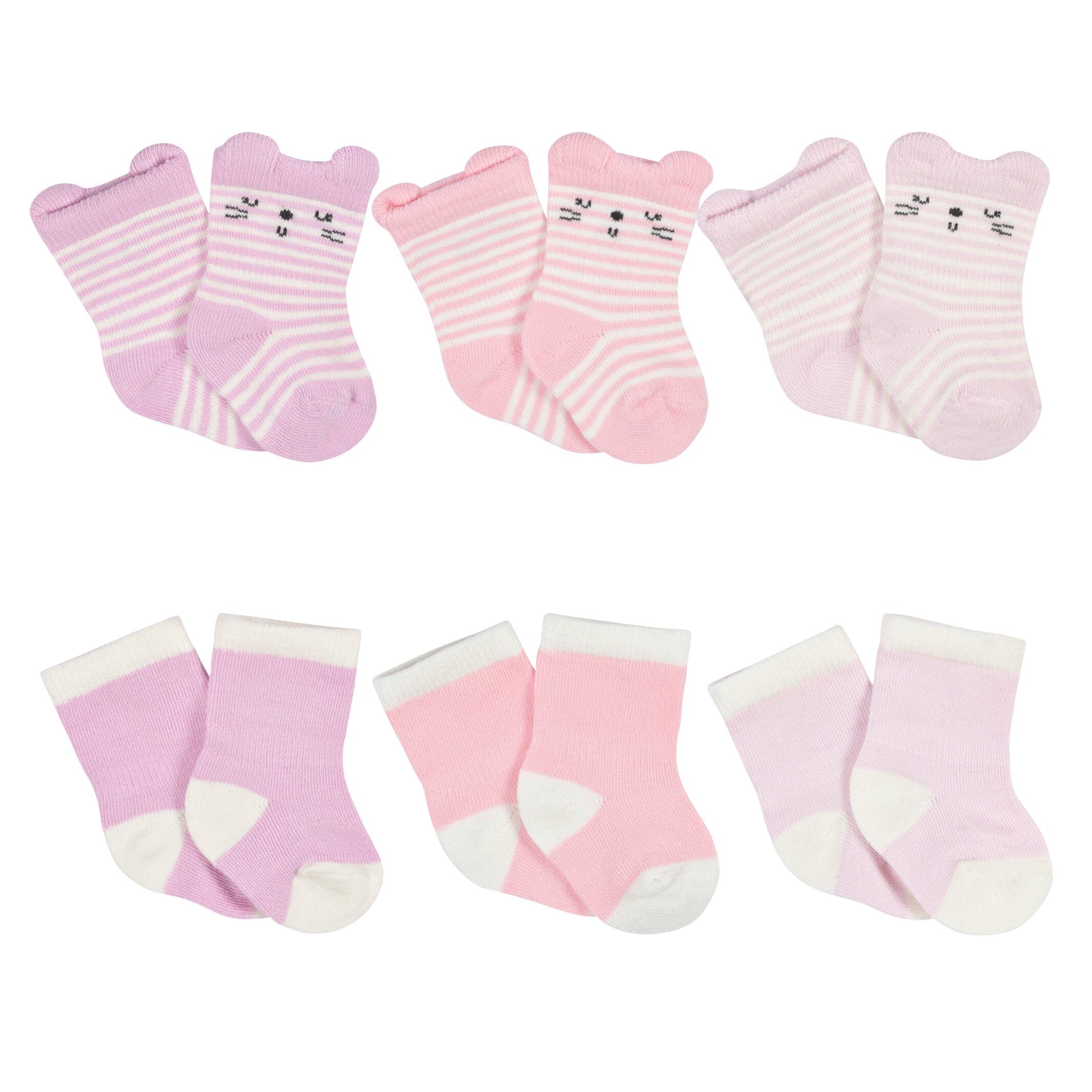 6-Pack Baby Girls Ballerina Wiggle Proof Socks