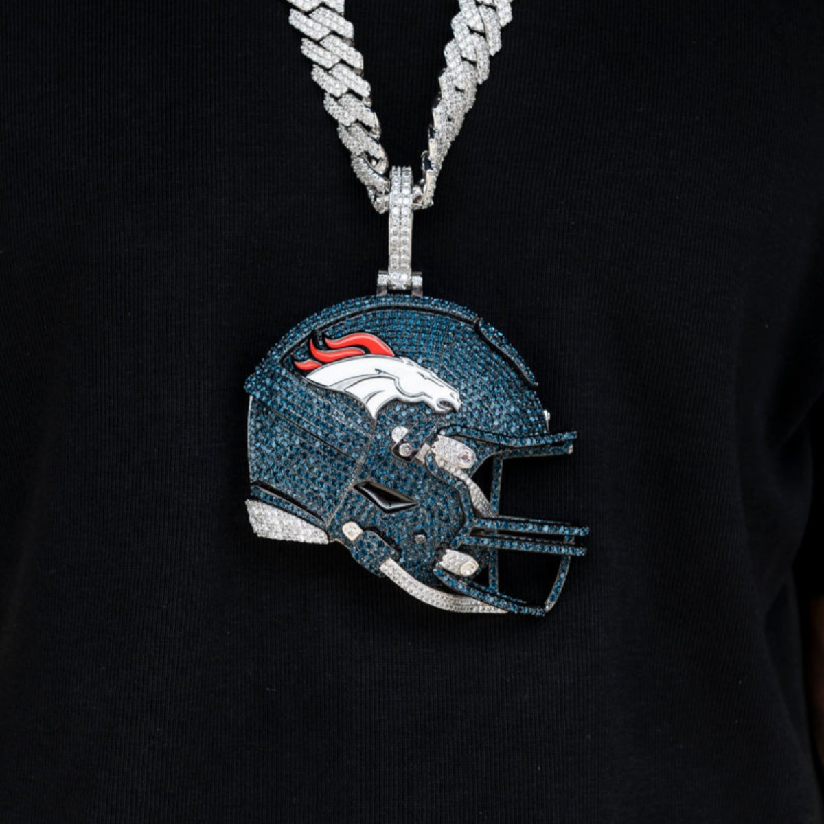 Giant Denver Broncos Official NFL Helmet Pendant