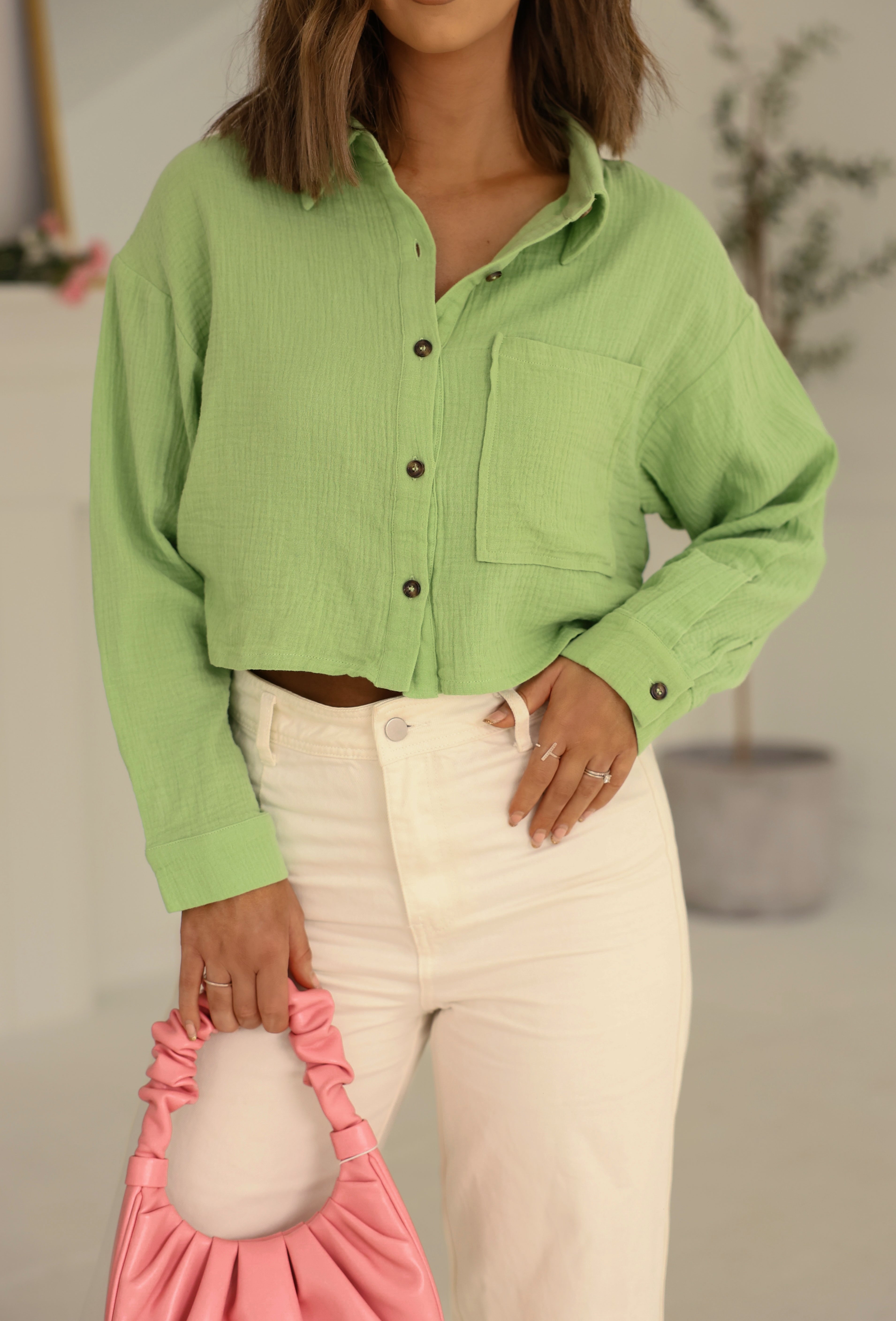 Lime Button Down Shirt