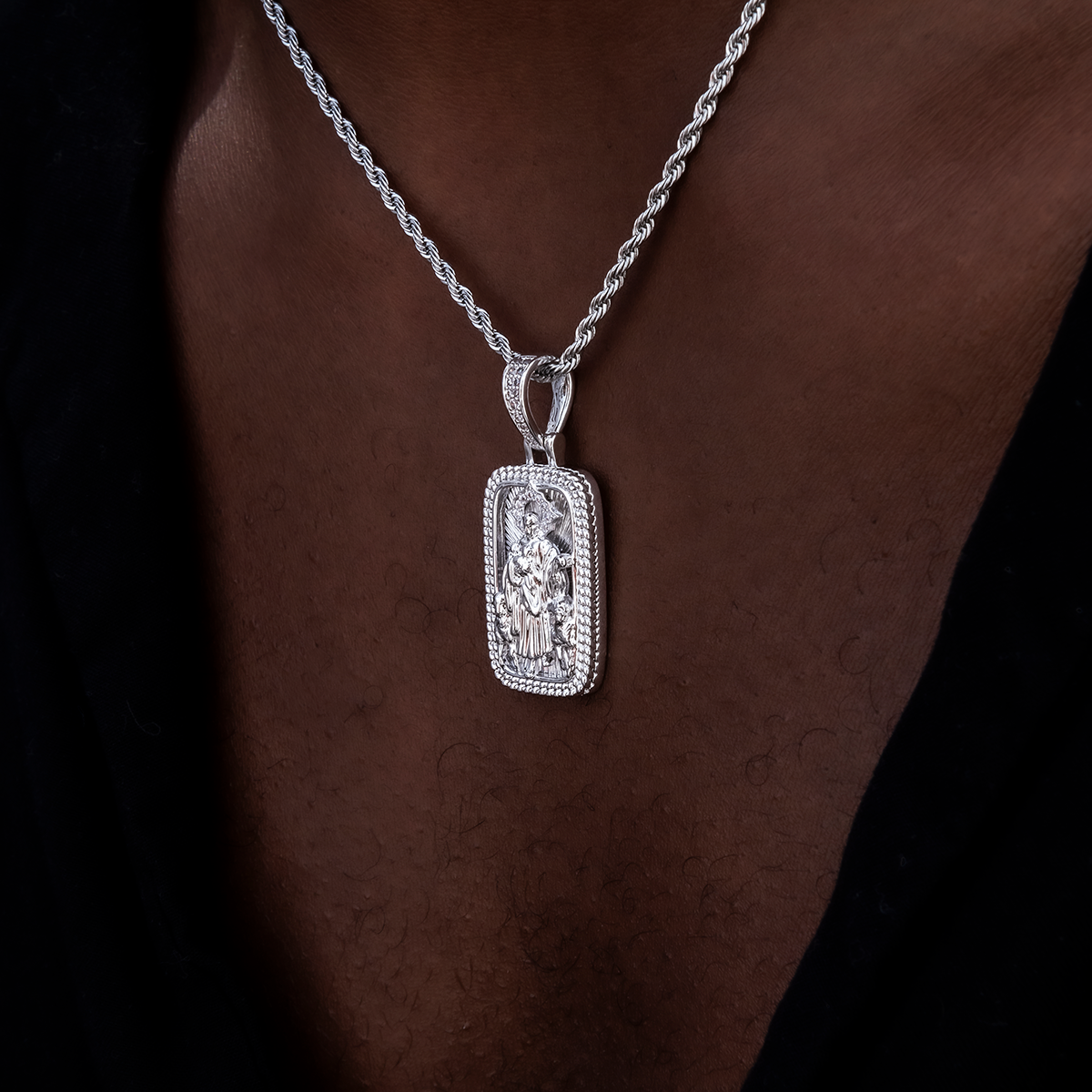 Icon Shepherd Pendant in White Gold