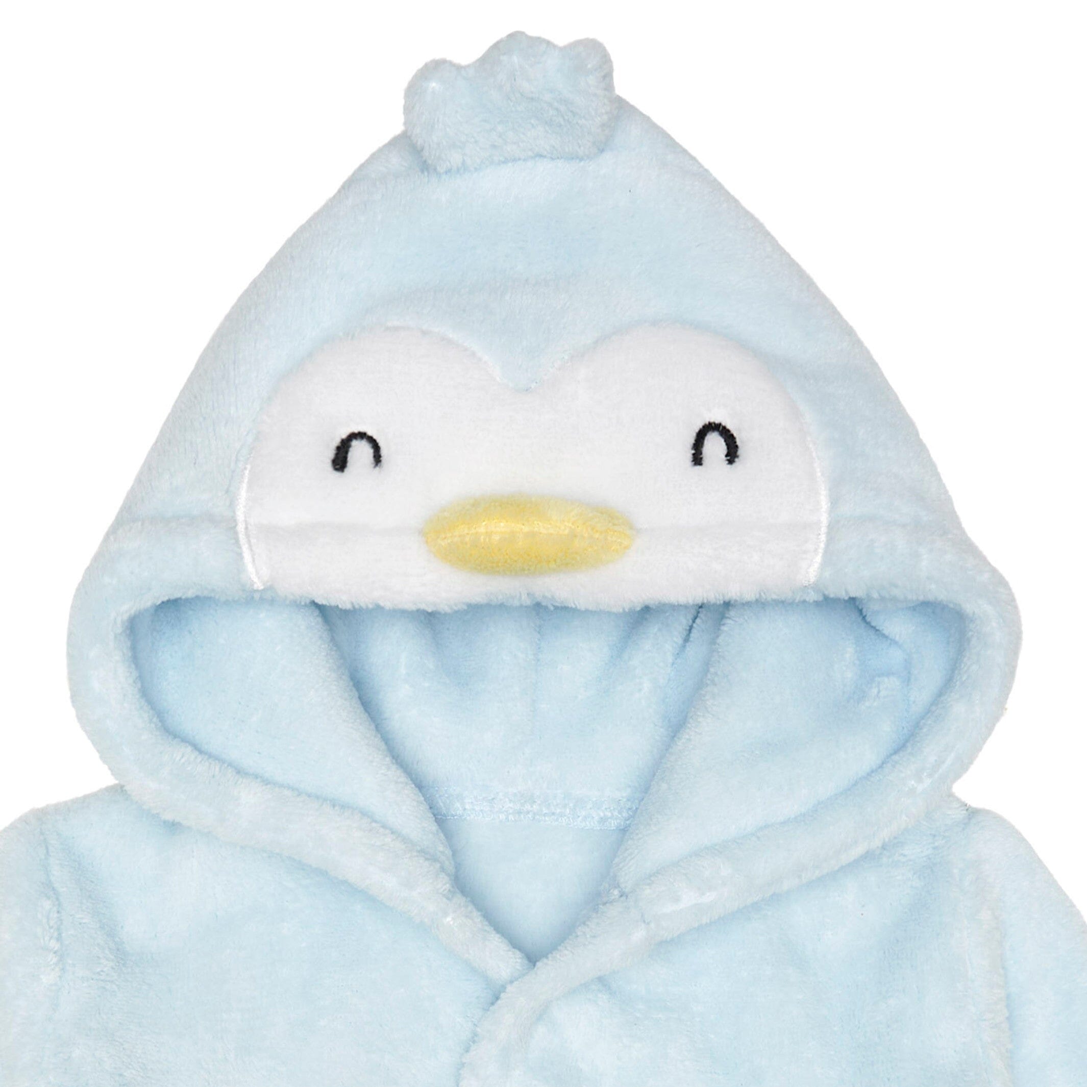 Embroidered Baby Neutral Penguin Robe