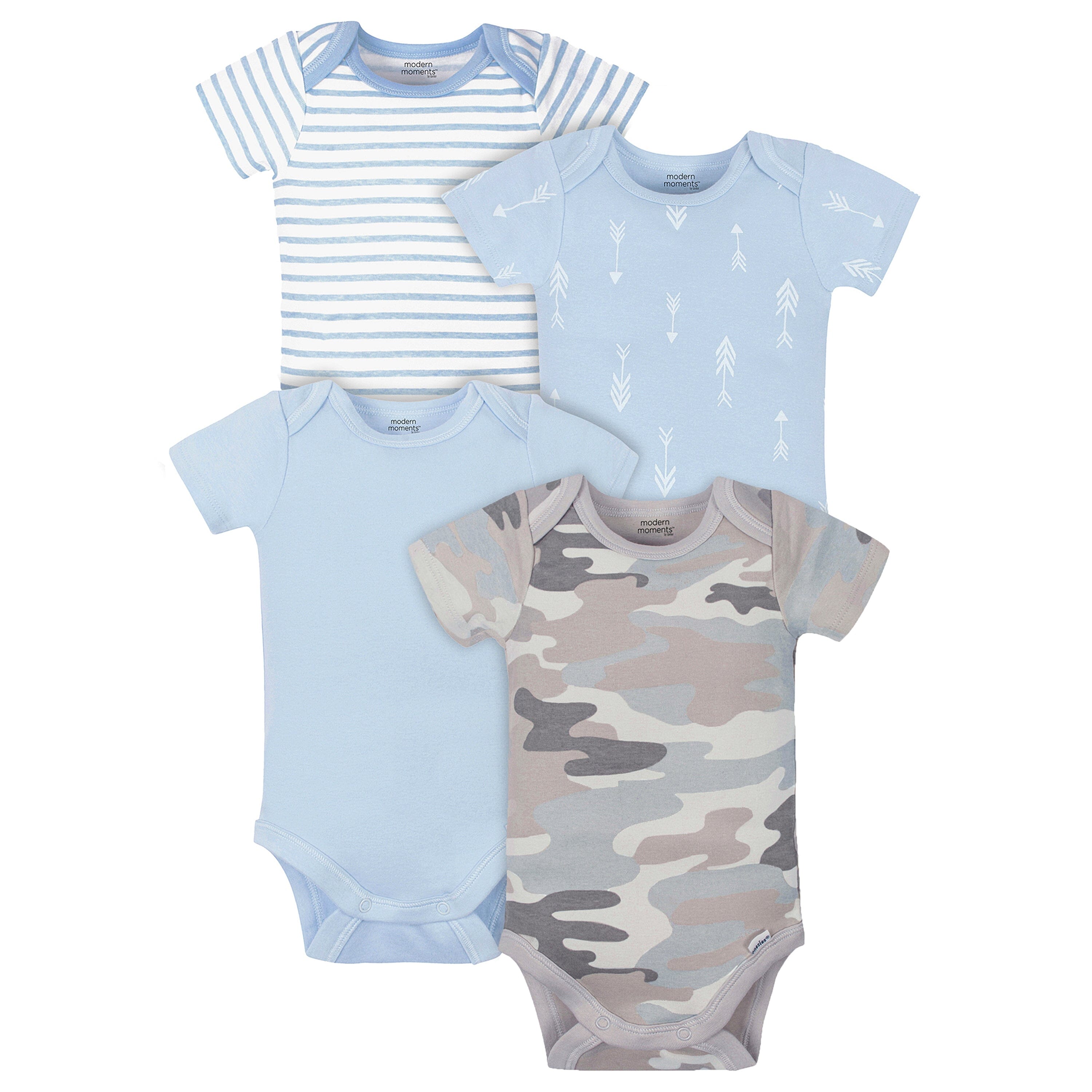 4-Pack Baby Boys Arrows Short Sleeve Onesies Bodysuits