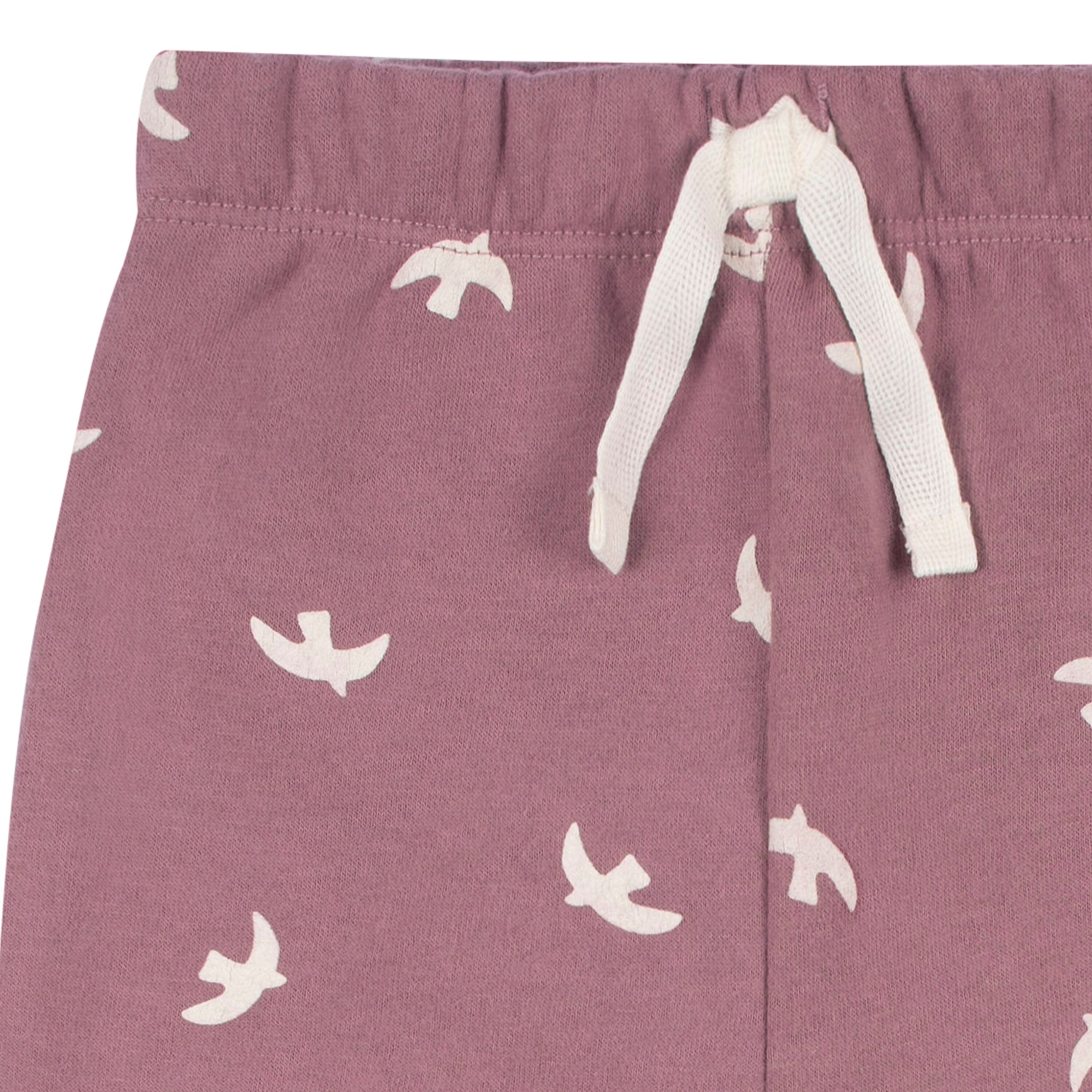 2-Piece Infant and Toddler Girls Birds Sweatshirt & Pant Set