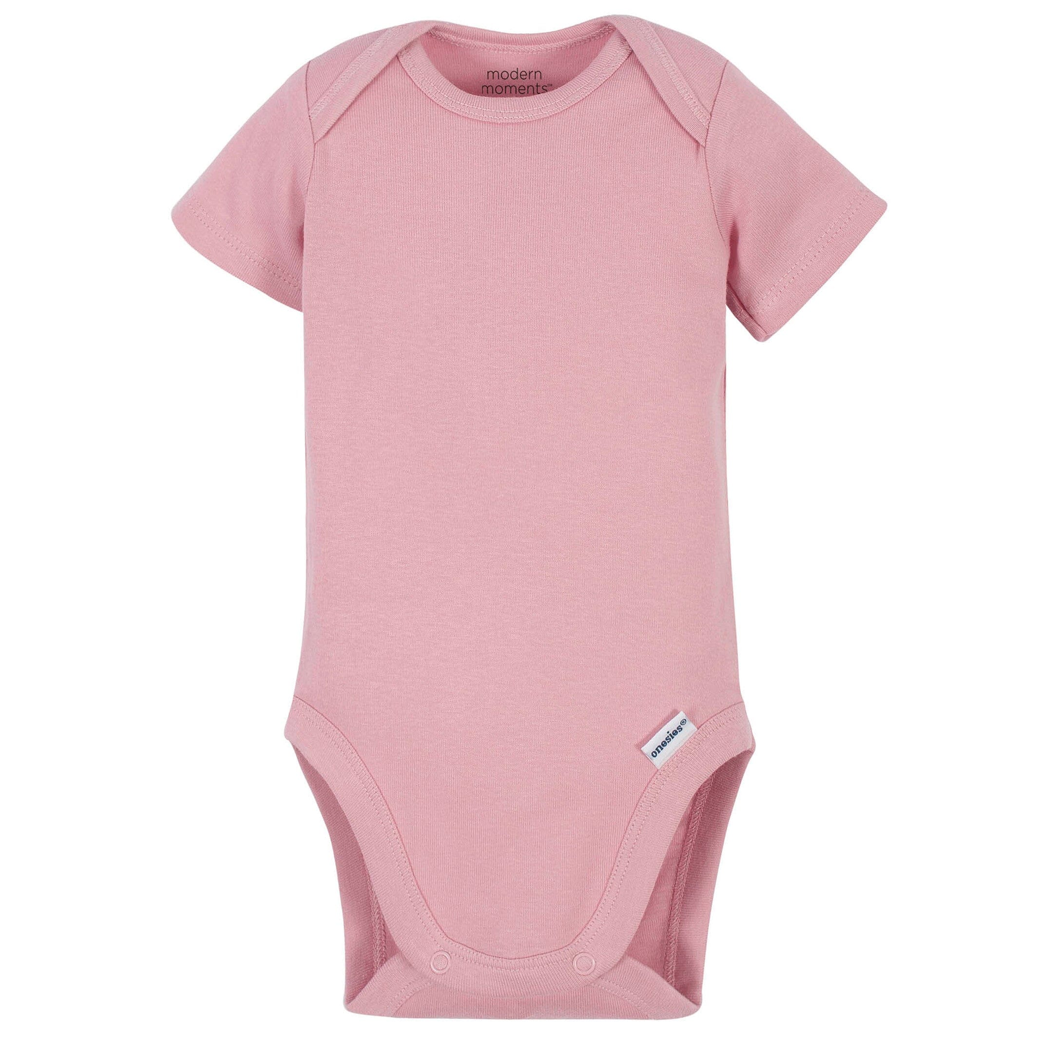 Baby Girls Pink Short Sleeve Onesies Bodysuit