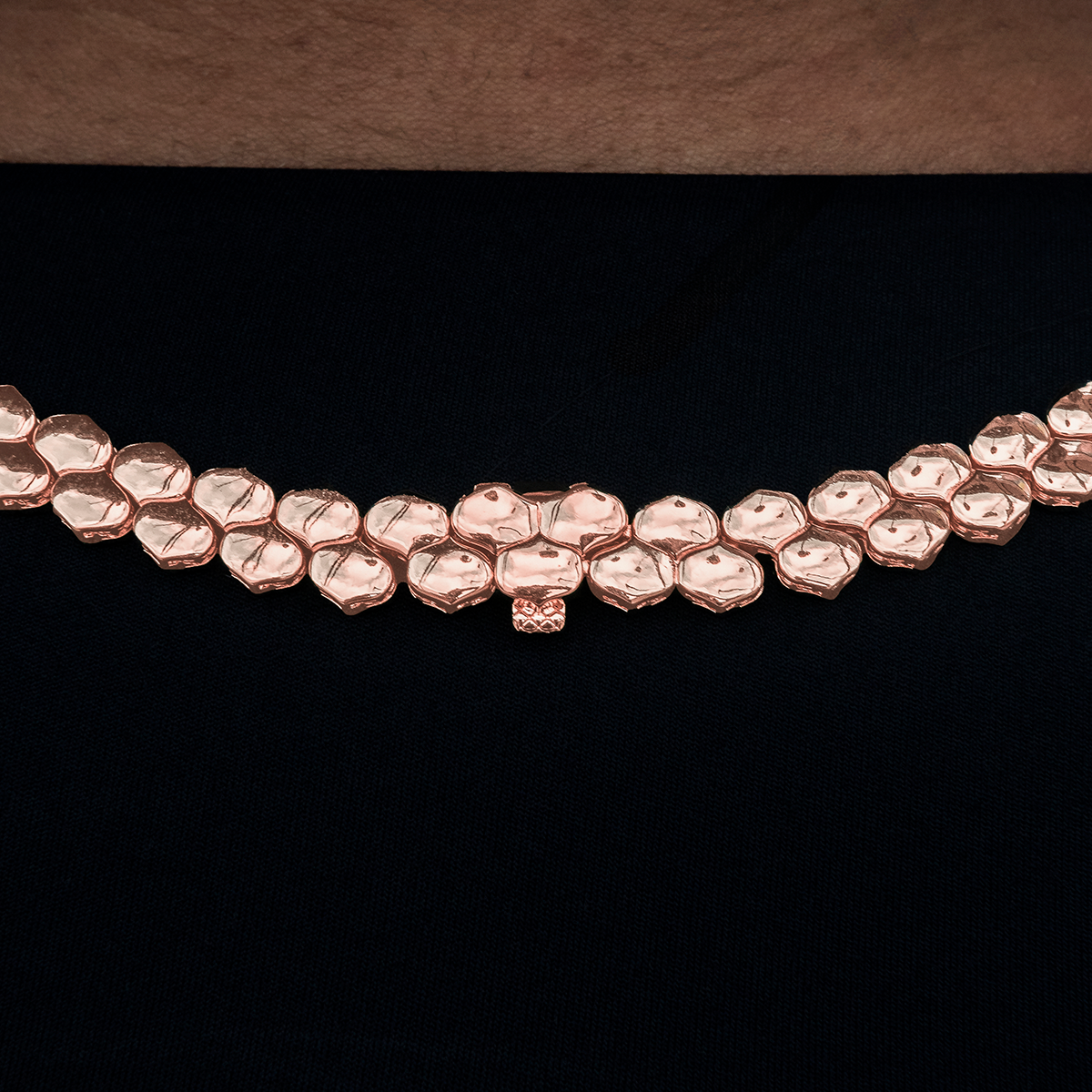 Flat Reptile Necklace in Rose Gold -4mm