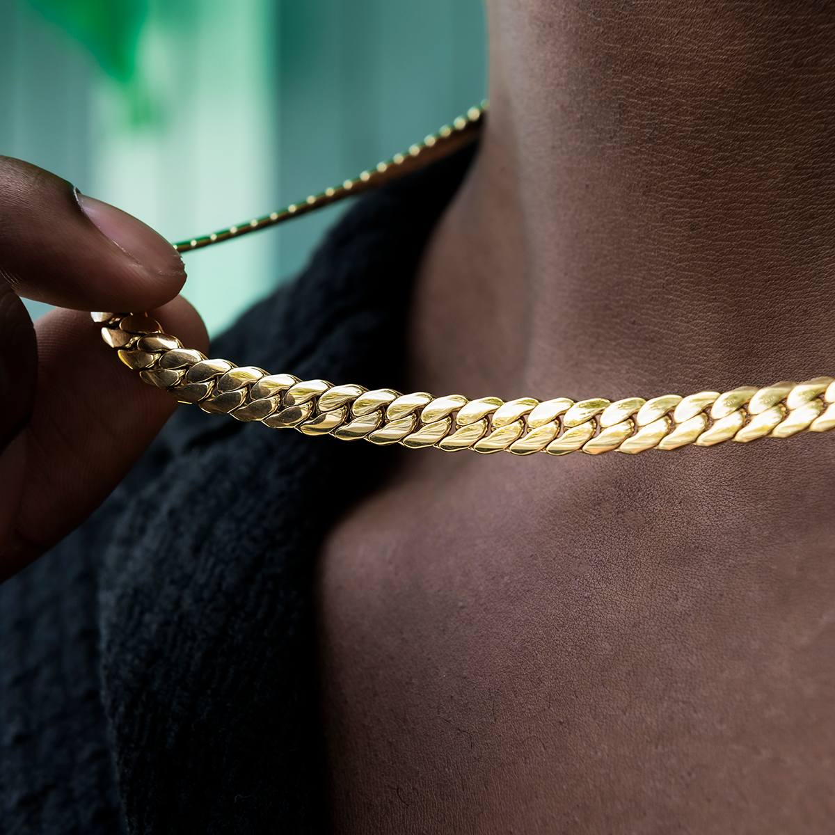 South Beach Cuban Chain in Yellow Gold- 8mm