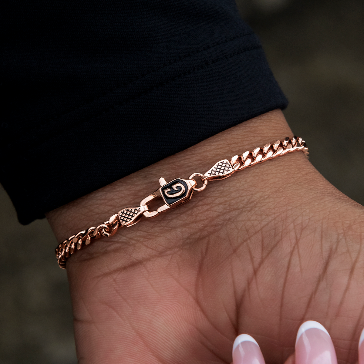 Micro Cuban Bracelet in Rose Gold- 3mm