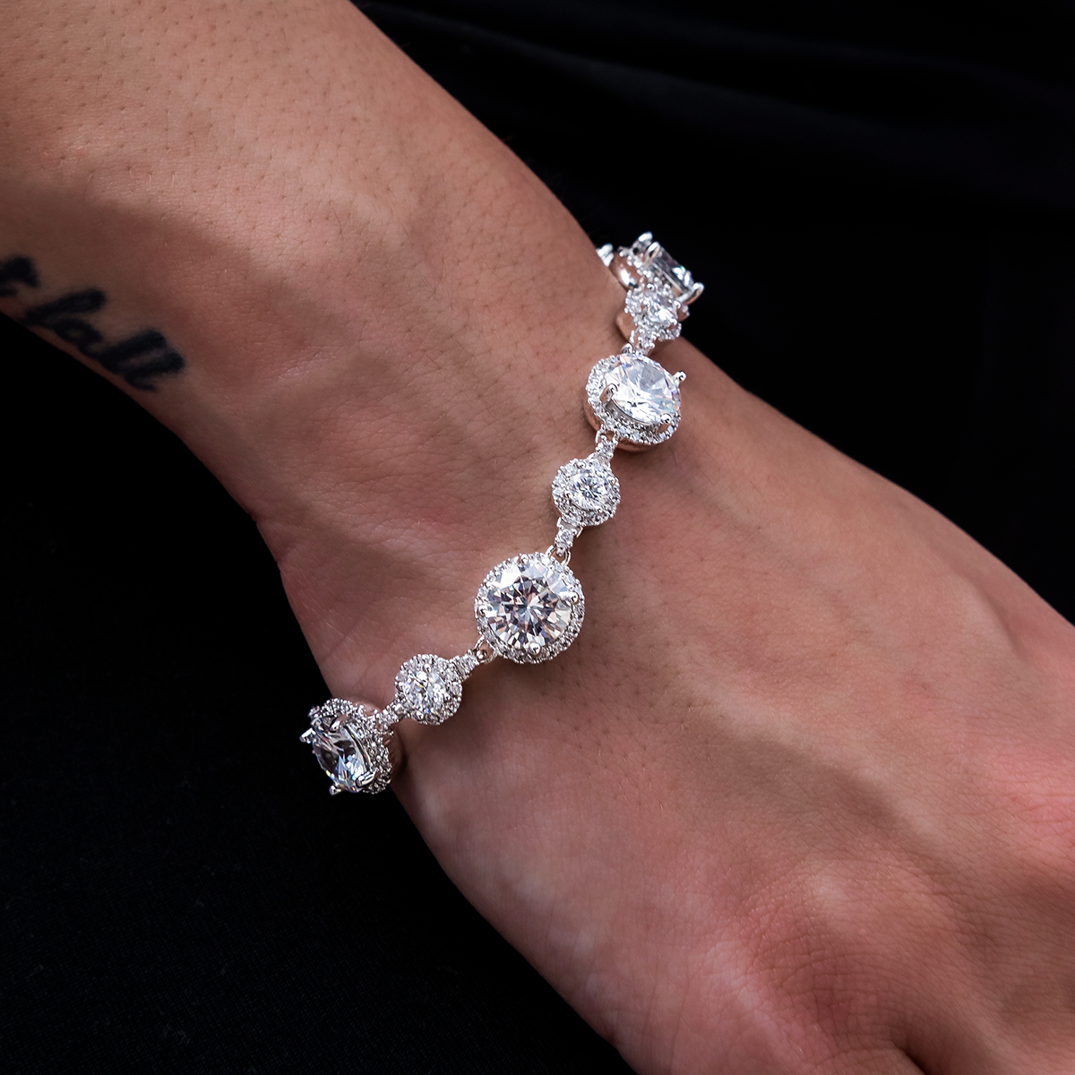 Diamond Halo Tennis Bracelet