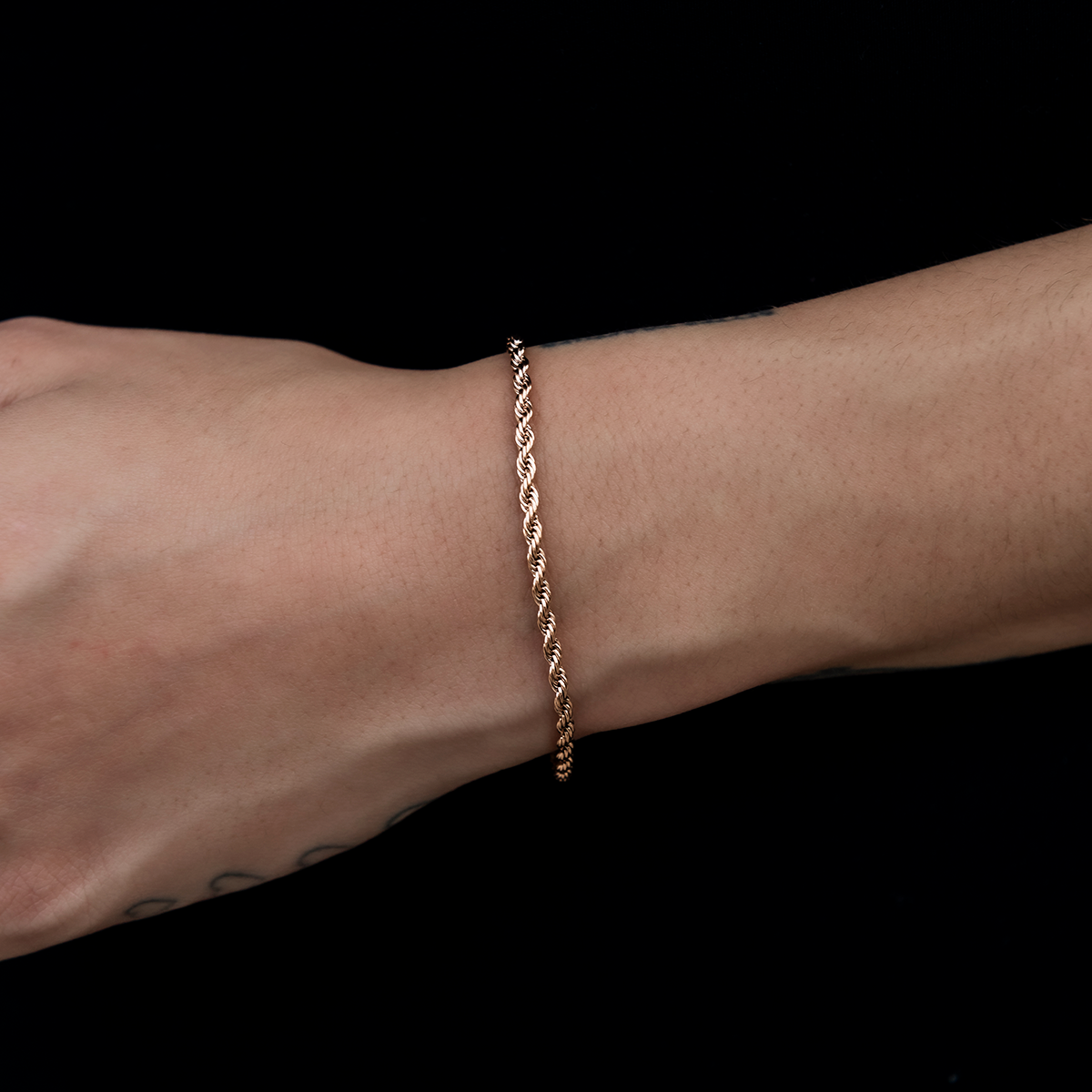 Rope Bracelet in Rose Gold- 2mm