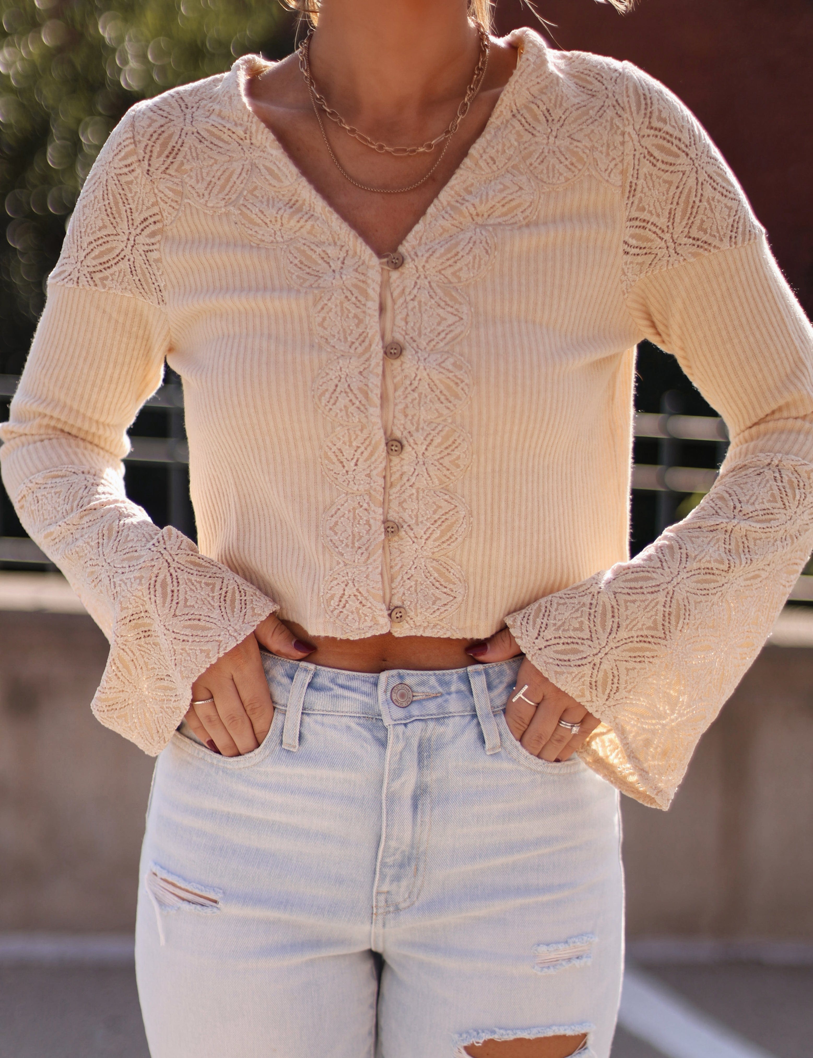 Leaves And Lace Top