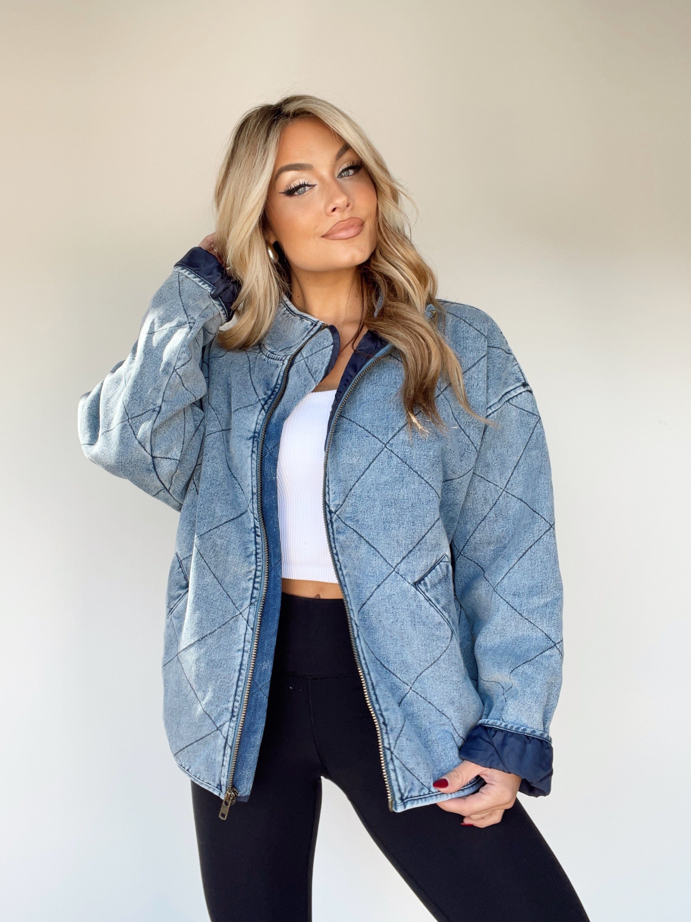 Quilted Denim Jacket