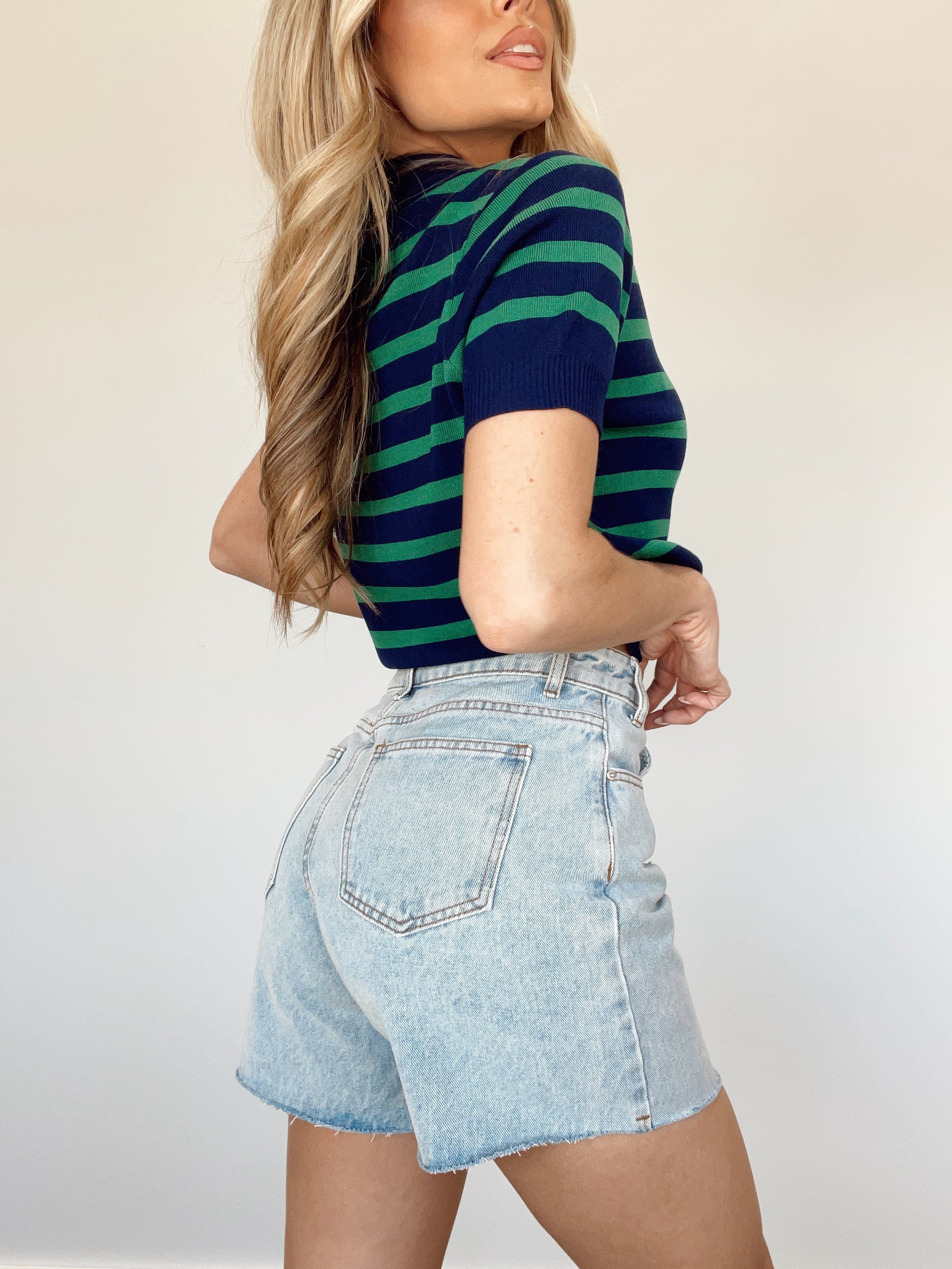 Paige Striped Polo Top