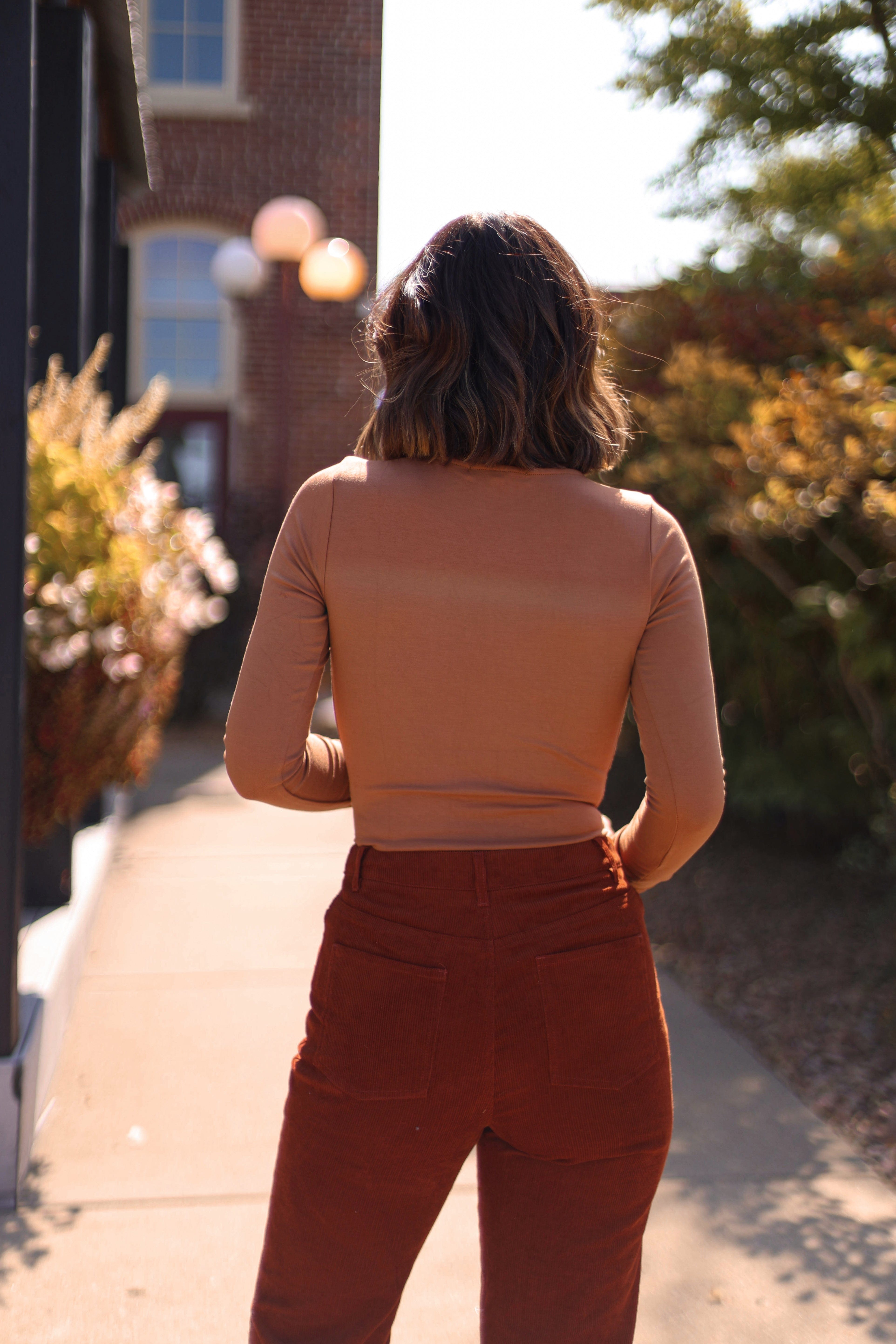 Brown Knotted Bodysuit