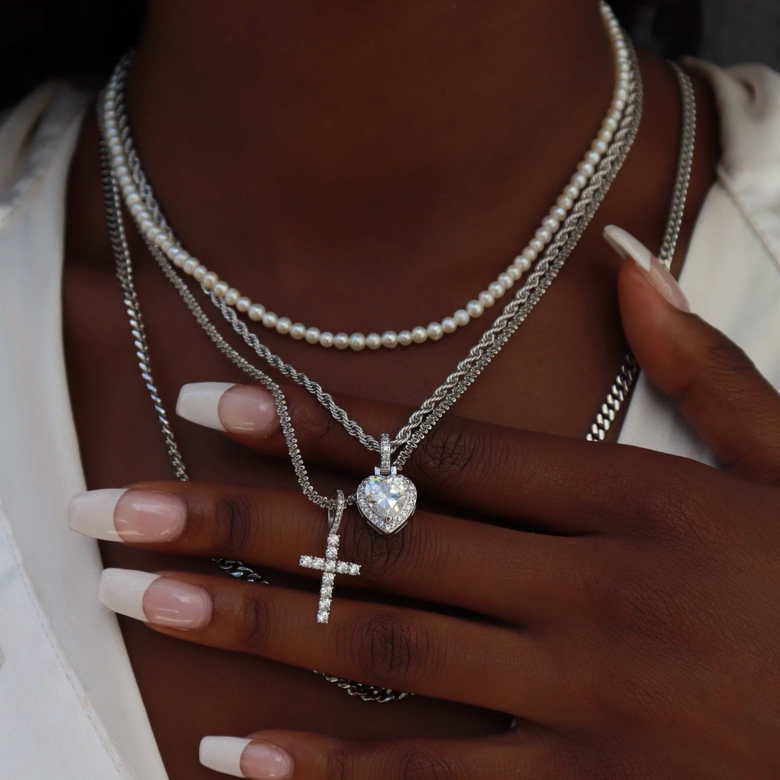 Rope Necklace in White Gold - 2mm