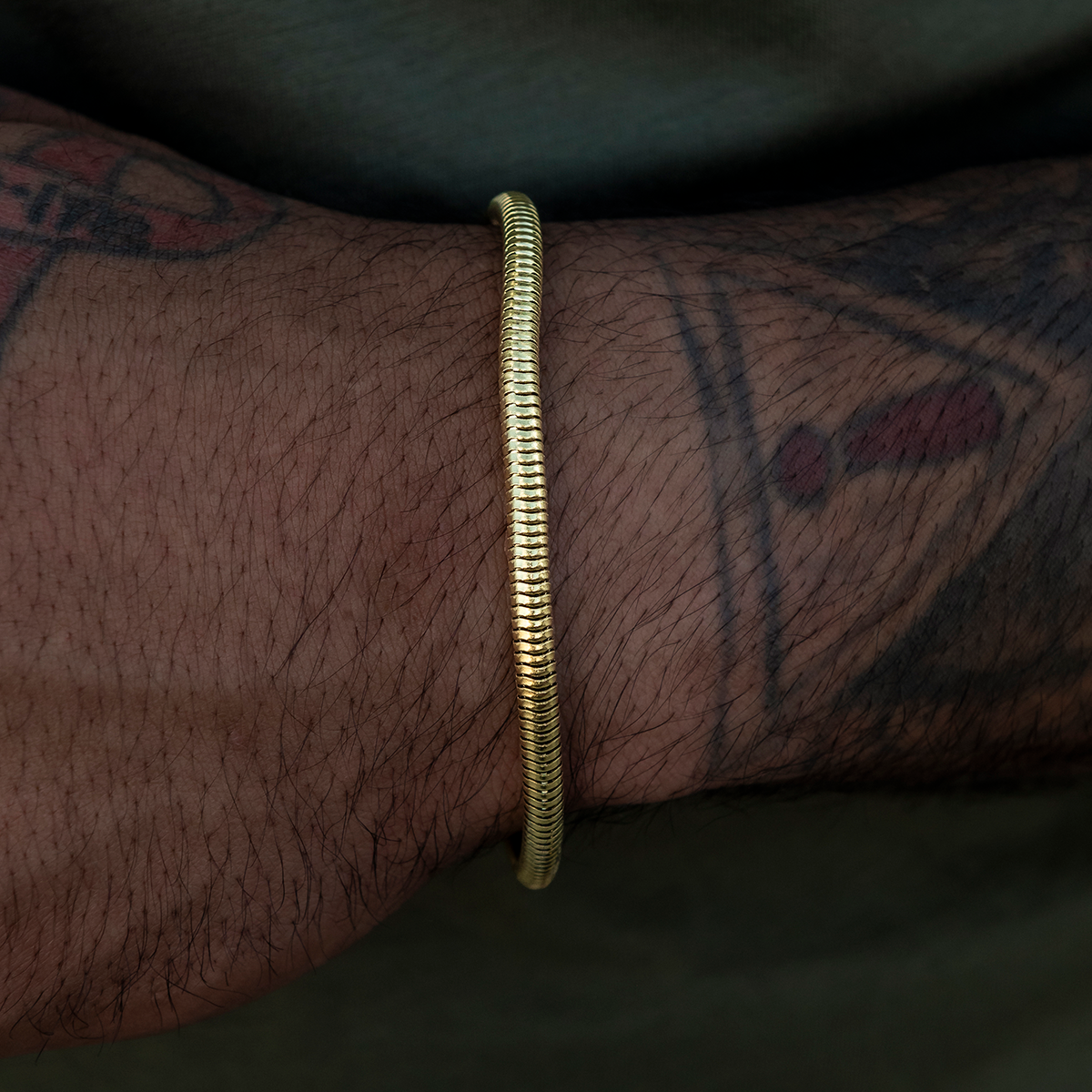 Snake Chain Bracelet in Yellow Gold- 4mm