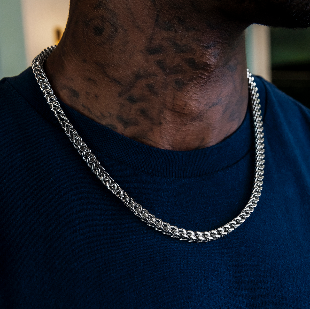 Franco Chain in White Gold- 6mm