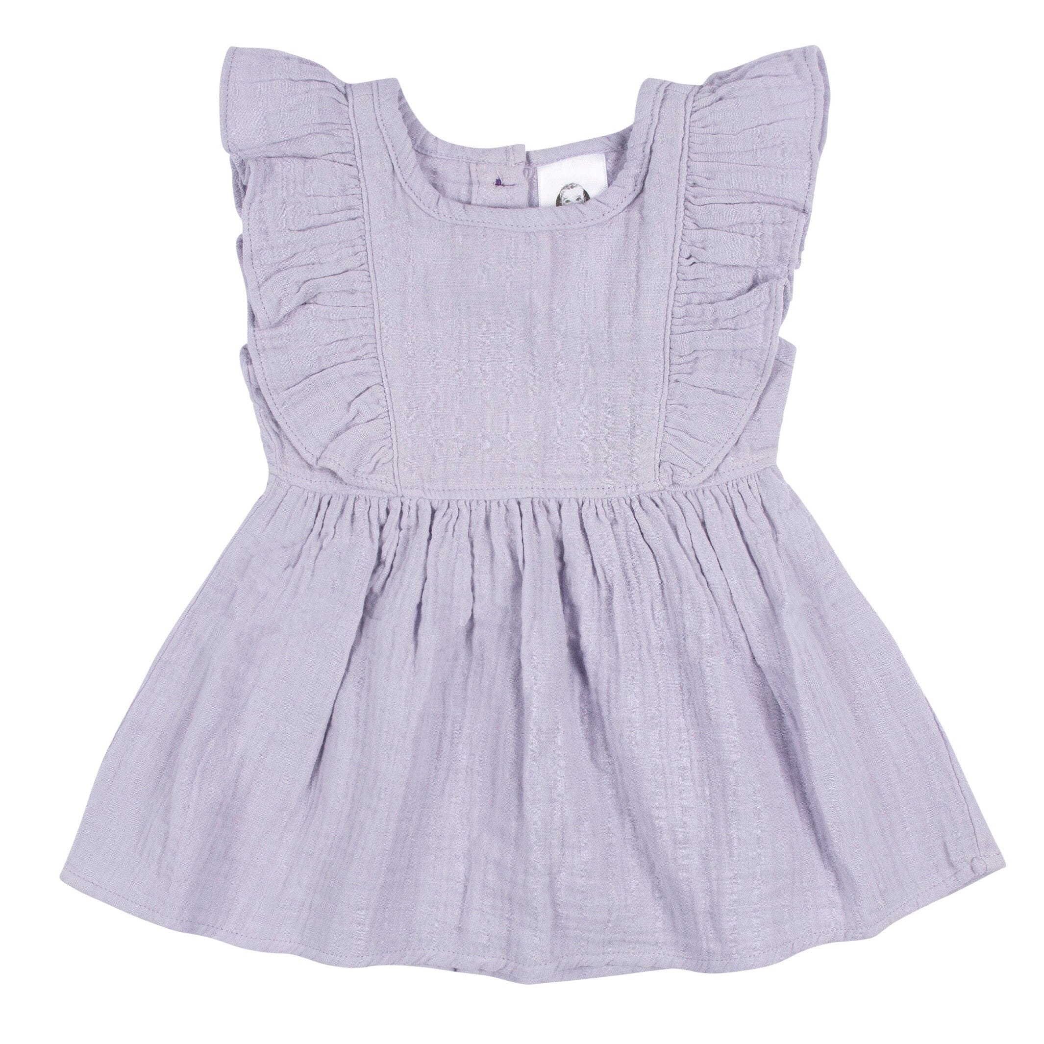 2-Piece Baby & Toddler Girls Purple Gauze Dress & Diaper Cover Set