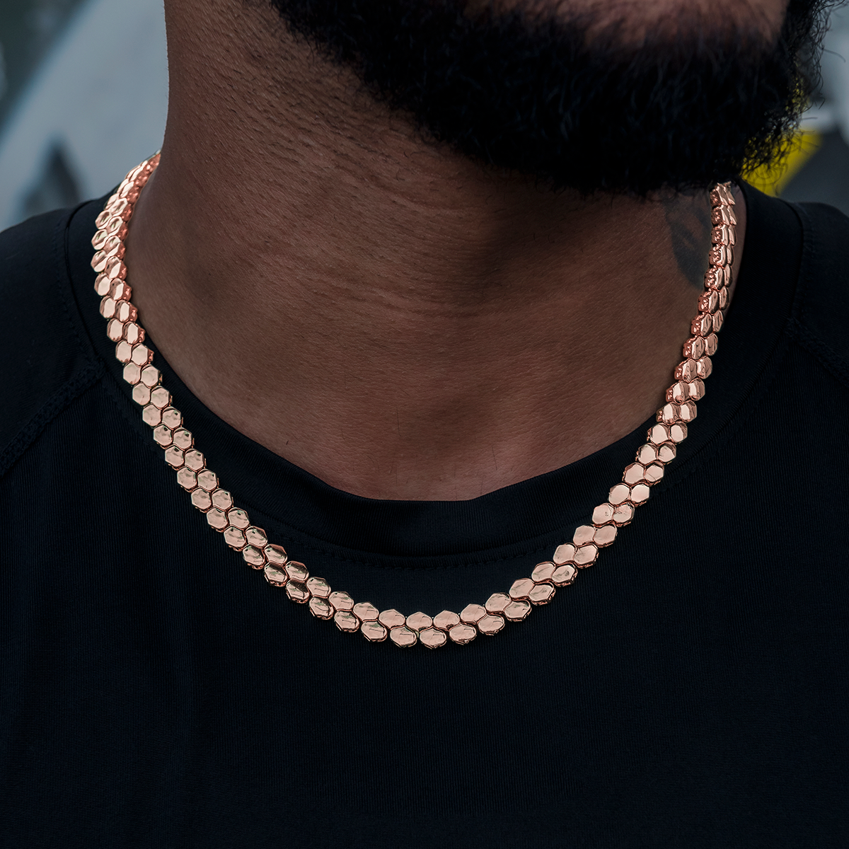 Flat Reptile Chain in Rose Gold -4mm