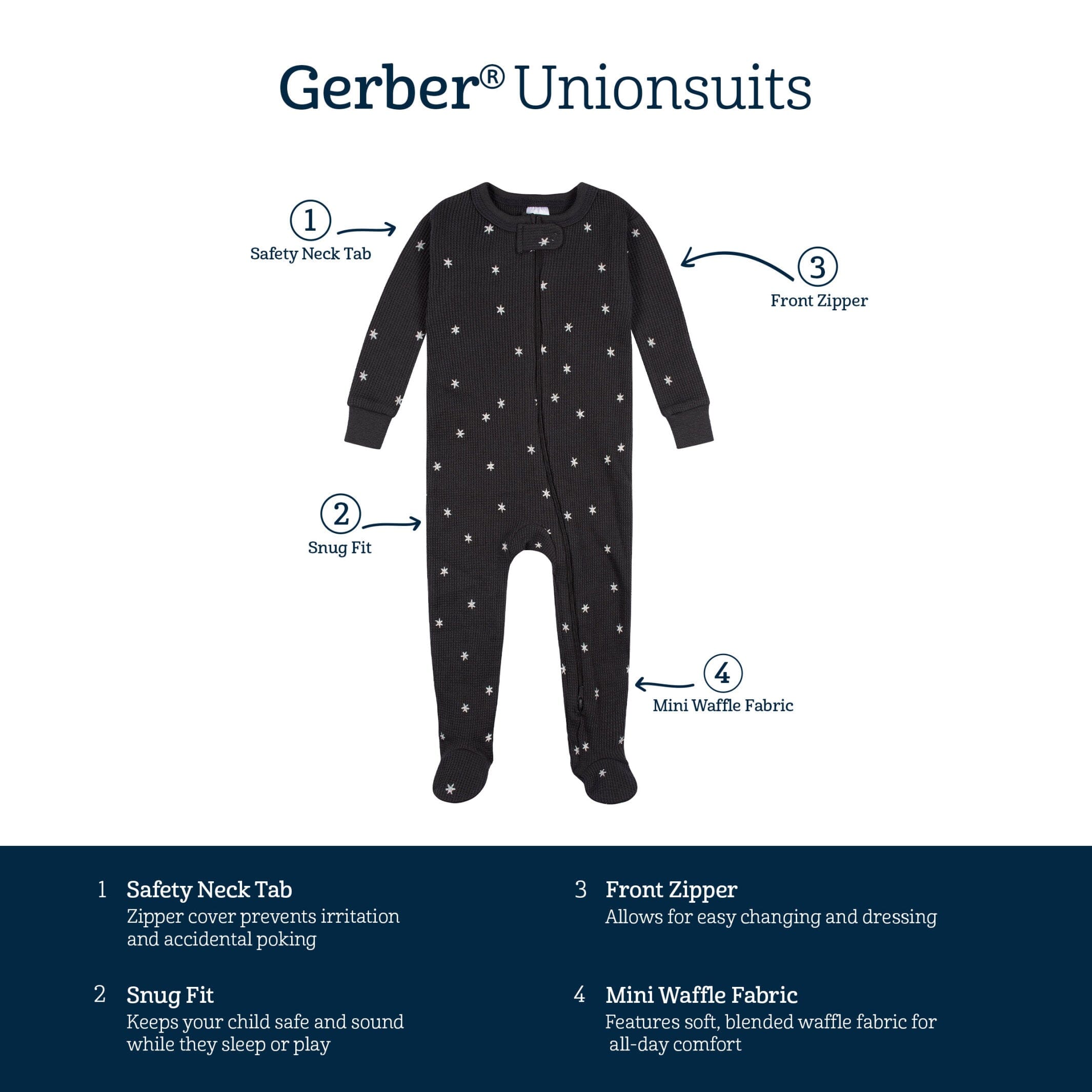 Baby Neutral Starburst Snug Fit Footed Pajamas