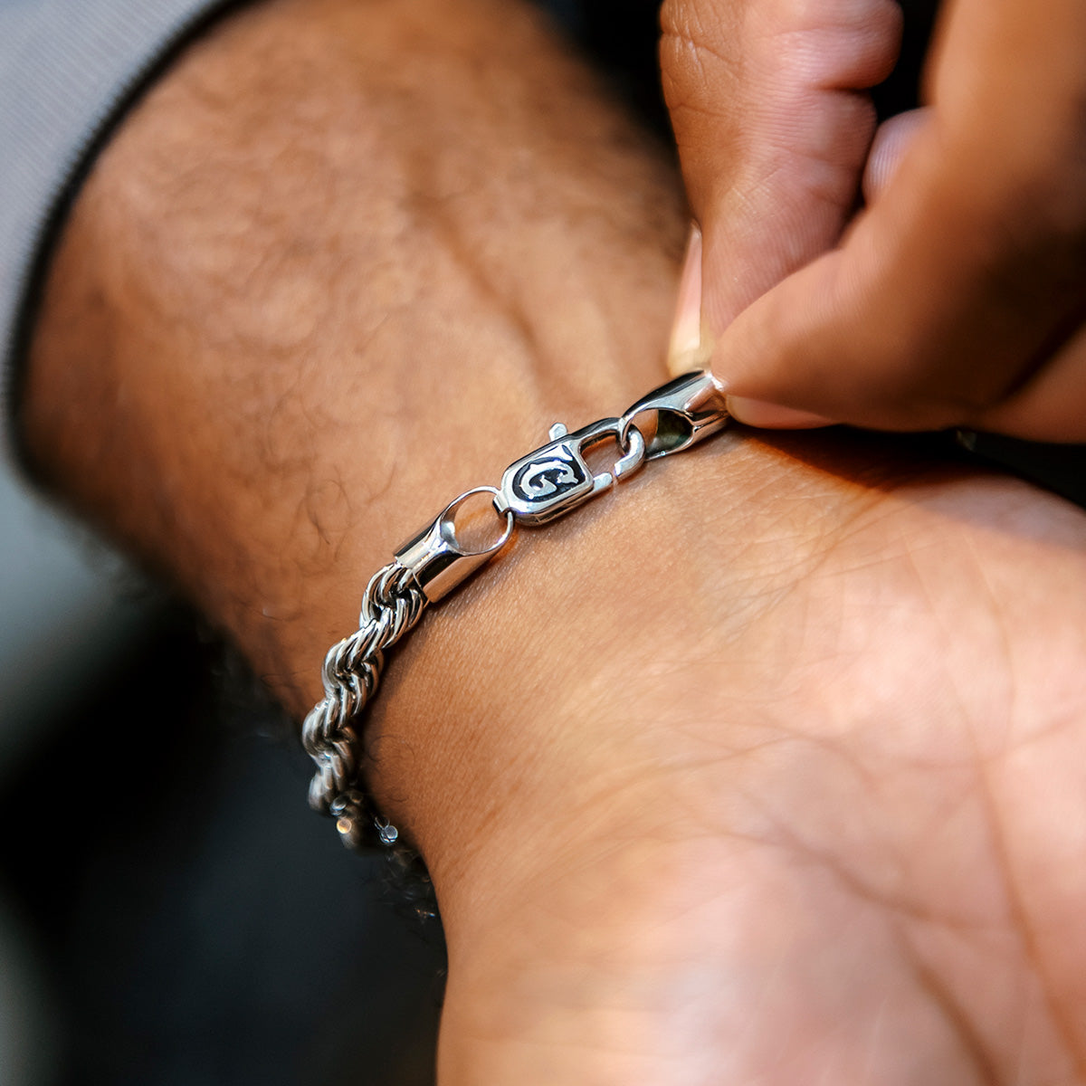 Rope Chain + Bracelet Bundle in White Gold- 6mm