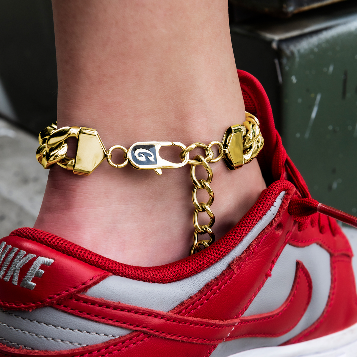 Miami Cuban Anklet in Yellow Gold- 15mm