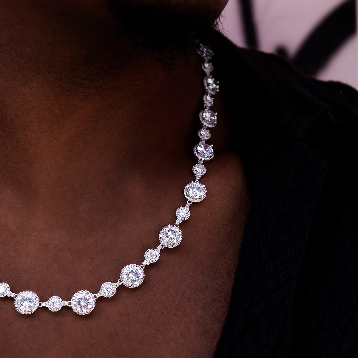 Diamond Halo Tennis Chain