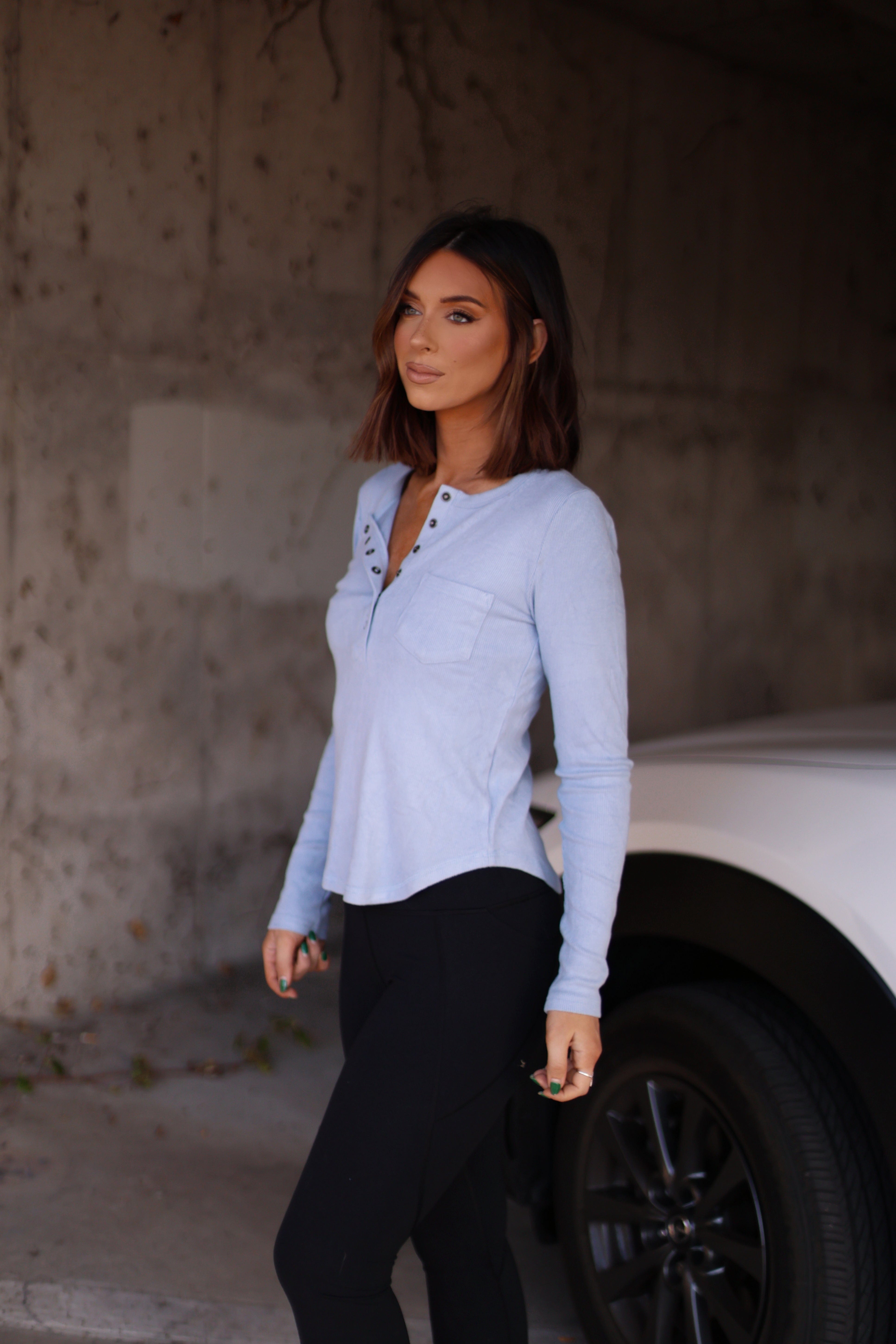 Cozy Brushed Henley Top