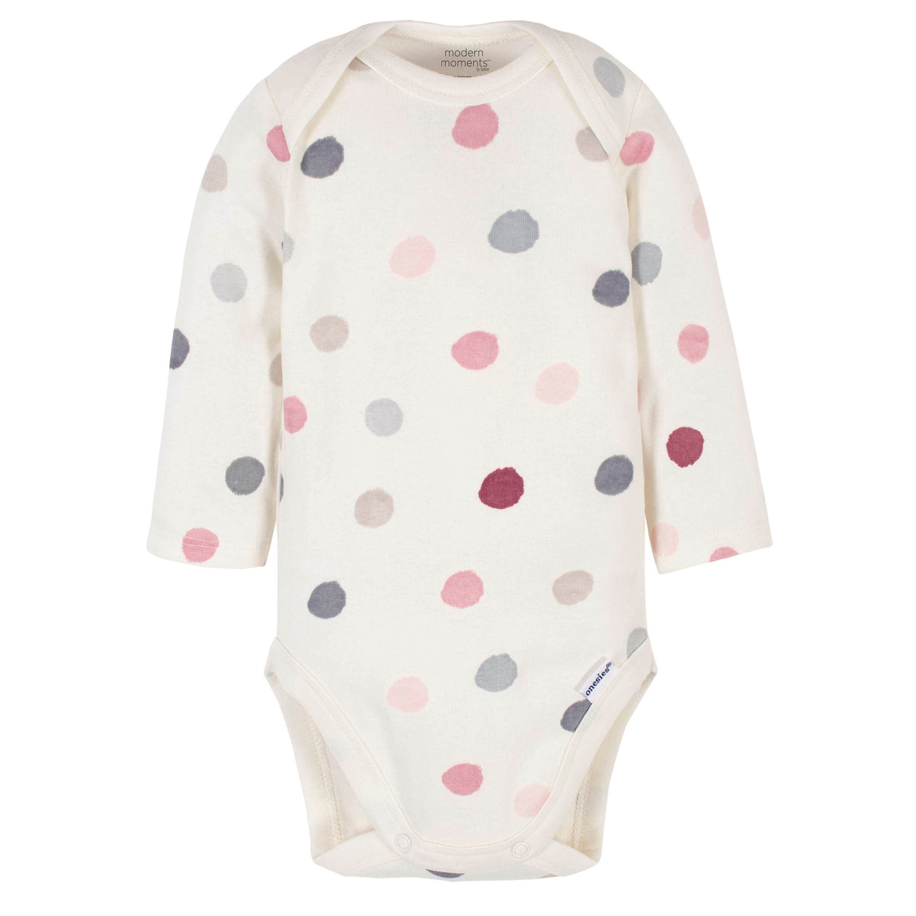 Baby Girls Polka Dots Long Sleeve Onesies Bodysuit