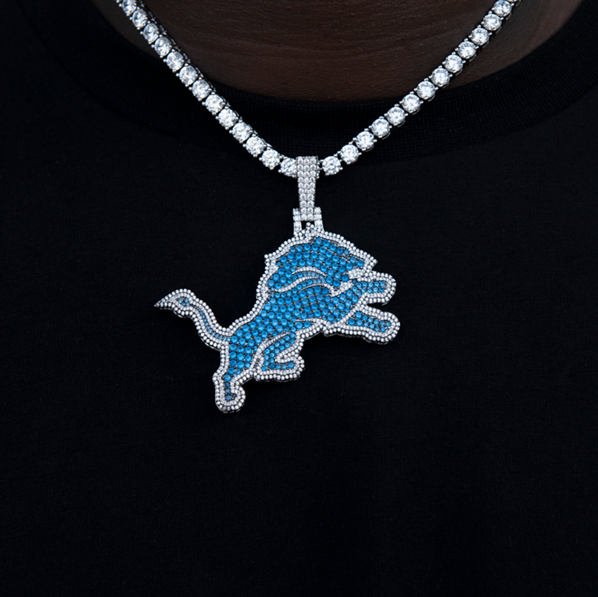 Detroit Lions Official NFL Large Logo Pendant