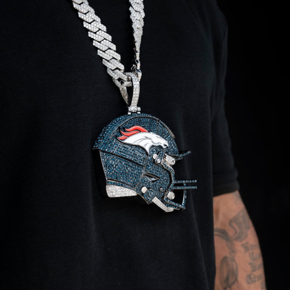 Giant Denver Broncos Official NFL Helmet Pendant