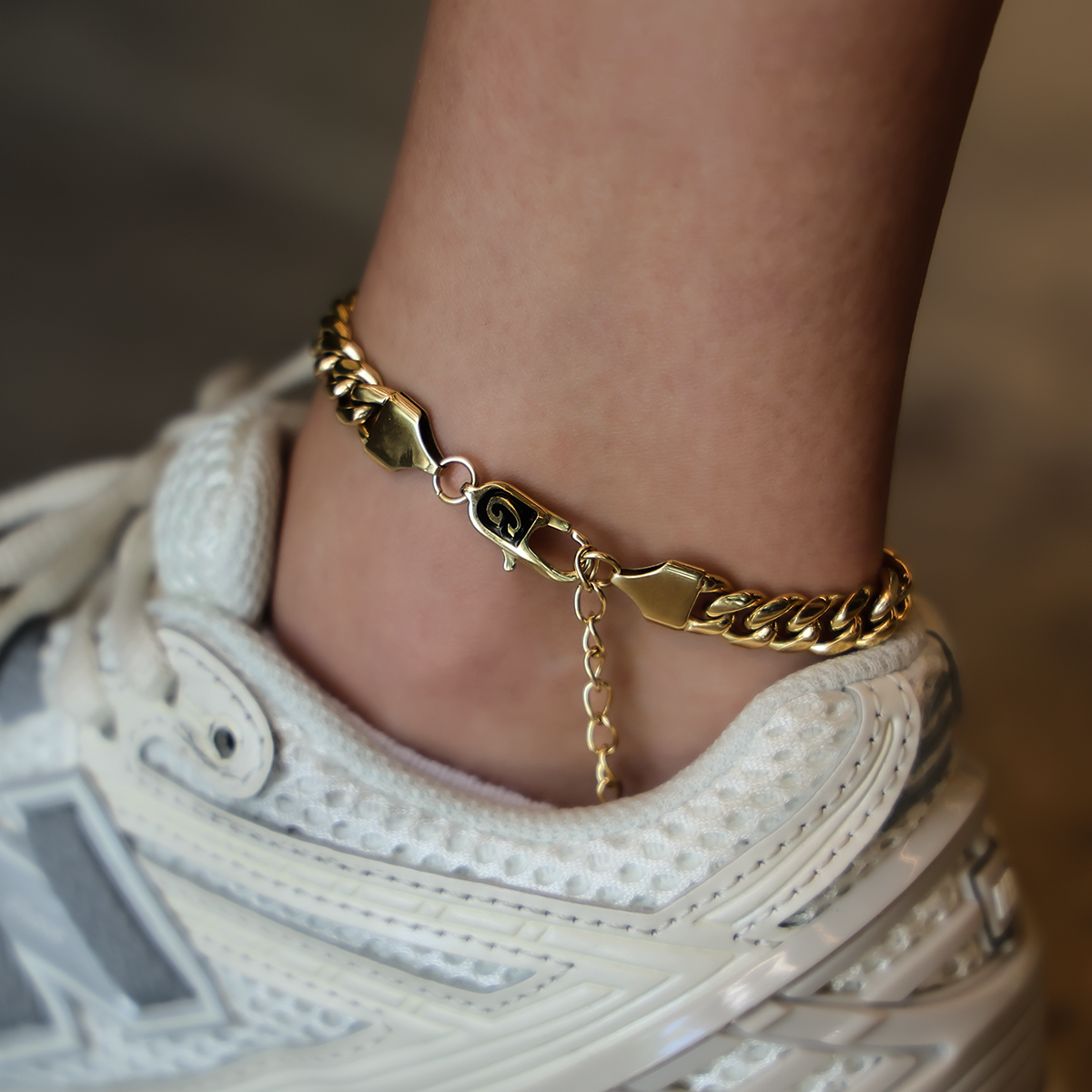 Miami Cuban Anklet in Yellow Gold- 8mm