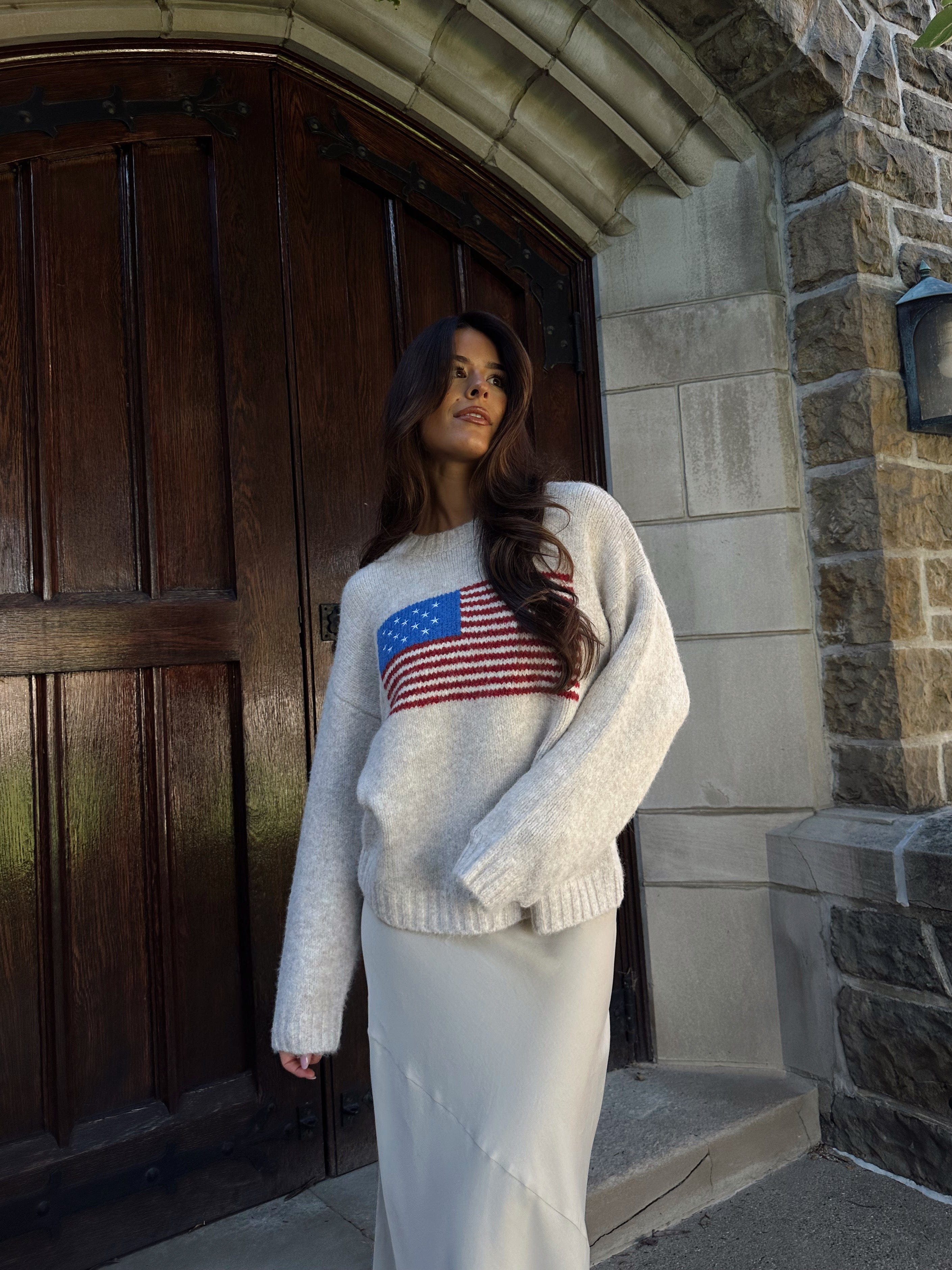 American Flag Pullover