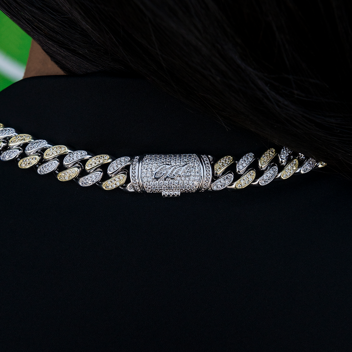 Diamond Cuban Link Chain in White/Yellow Gold- 12mm