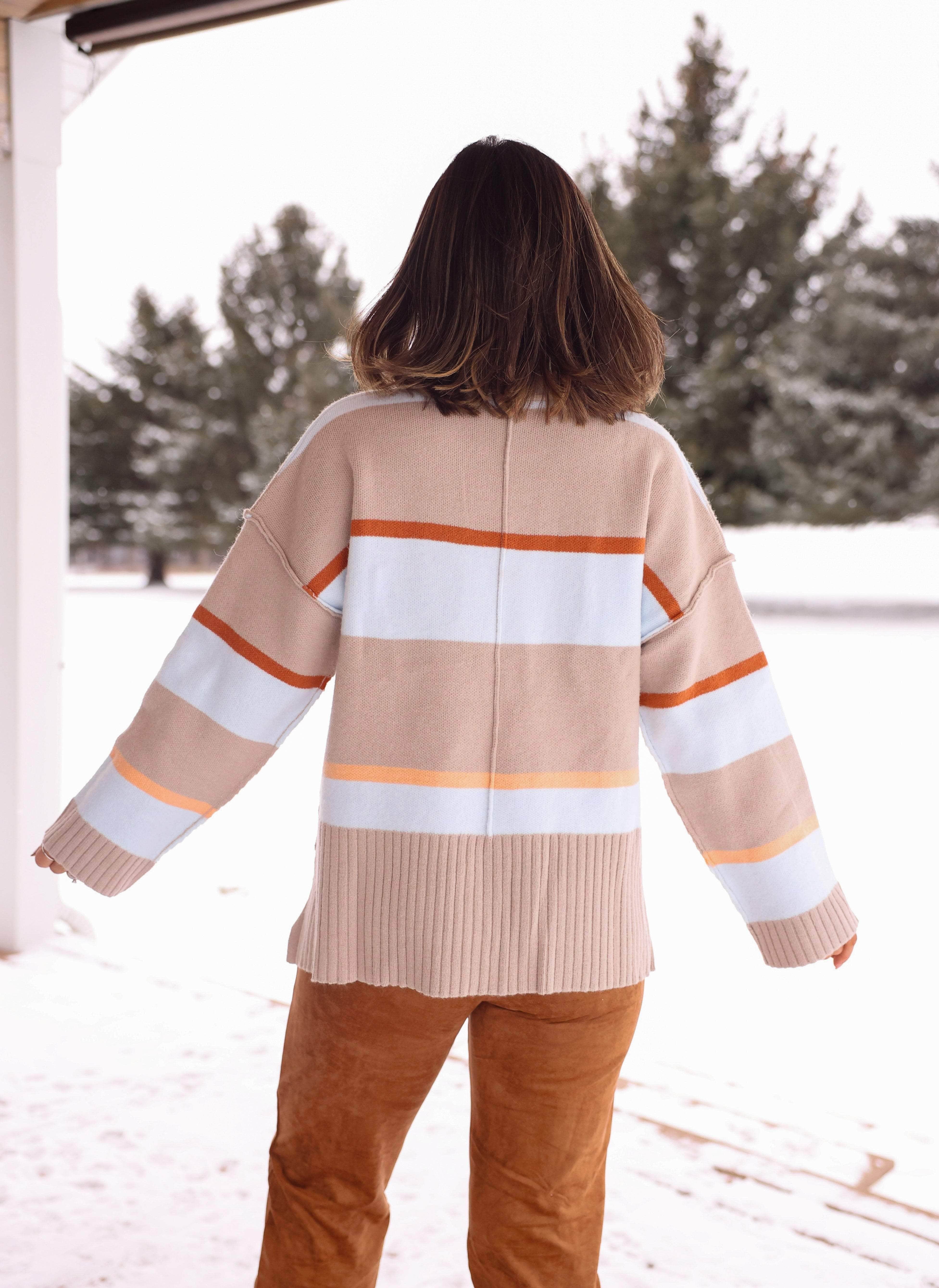 Catching Snowflakes Striped Sweater