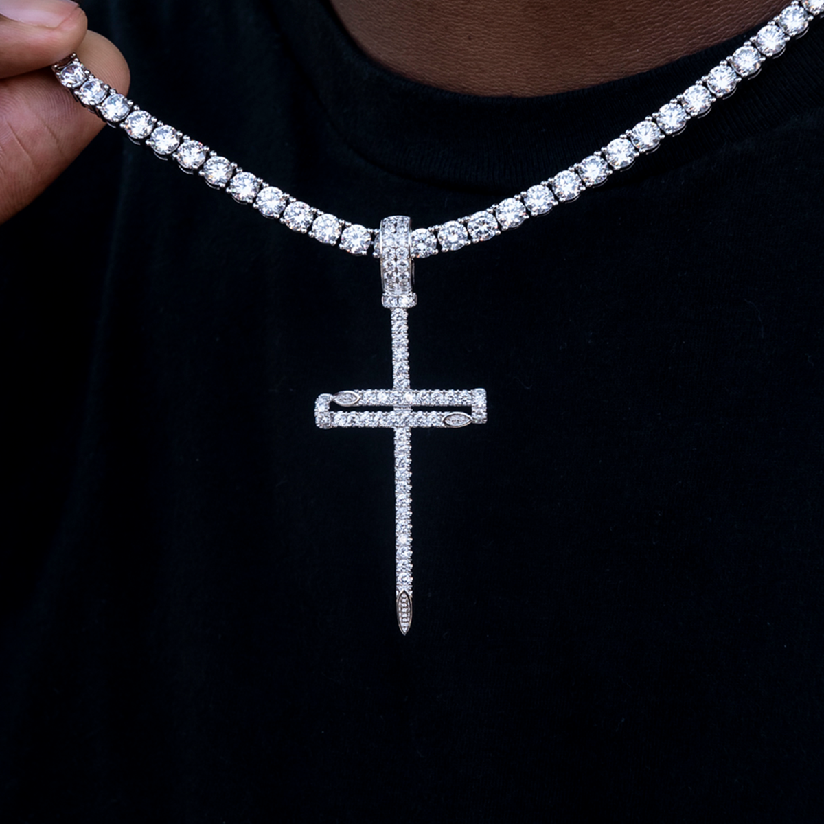 Large Nail Cross Pendant