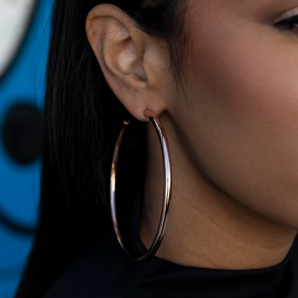 Tube Hoop Earrings in Rose Gold