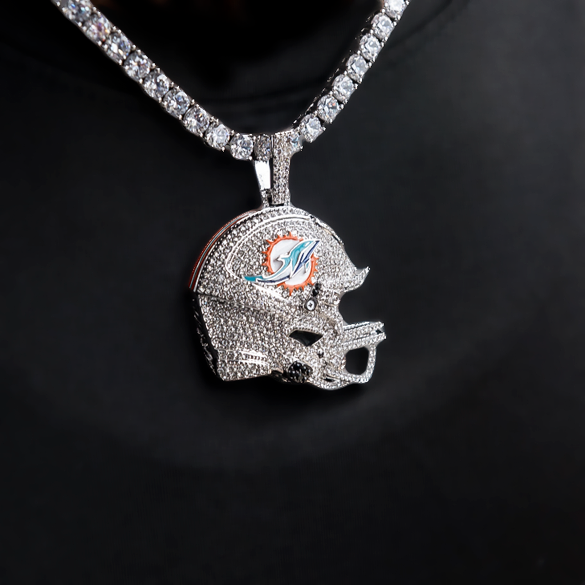 Official NFL 2025 Edition Miami Dolphins Helmet Pendant