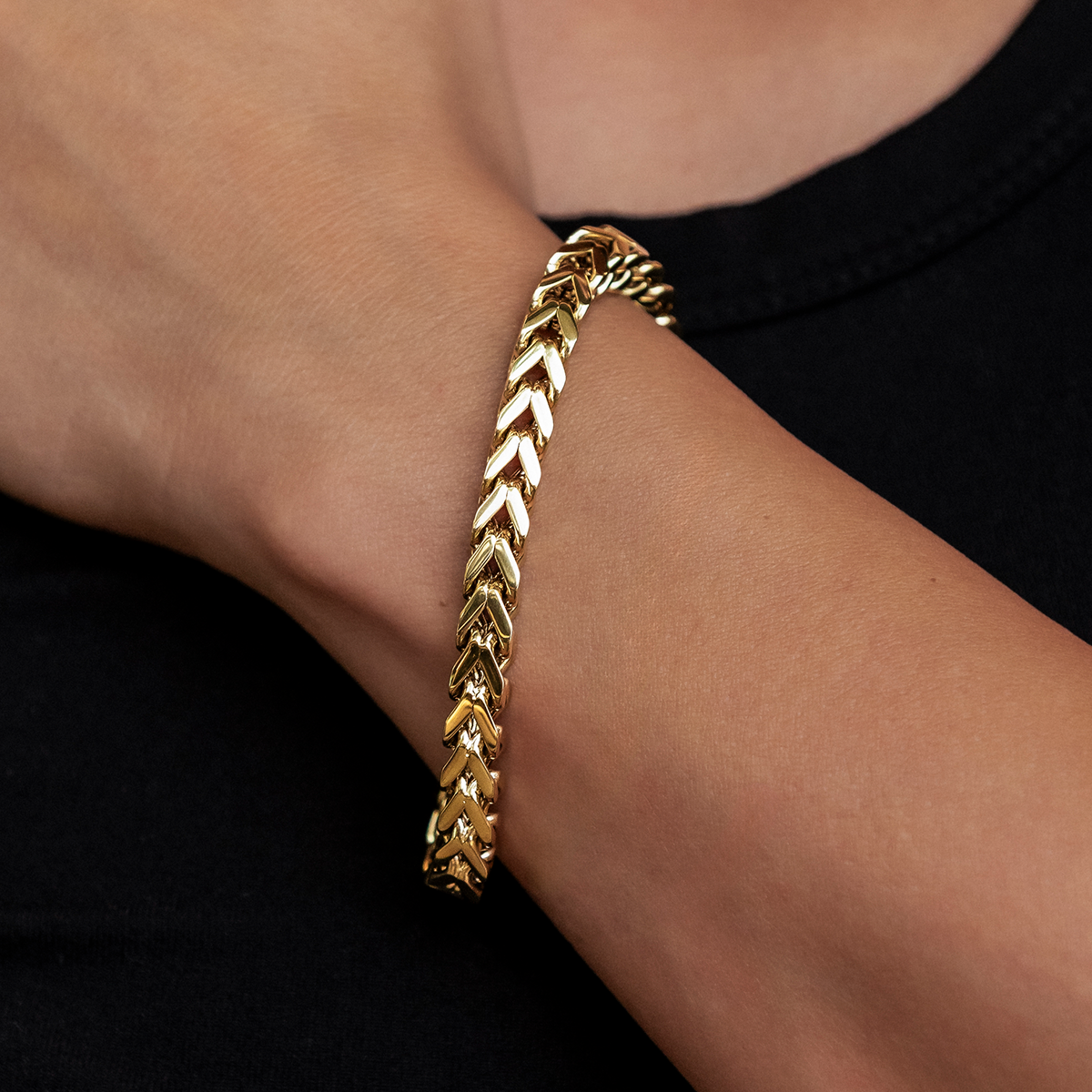 Franco Bracelet in Yellow Gold- 6mm