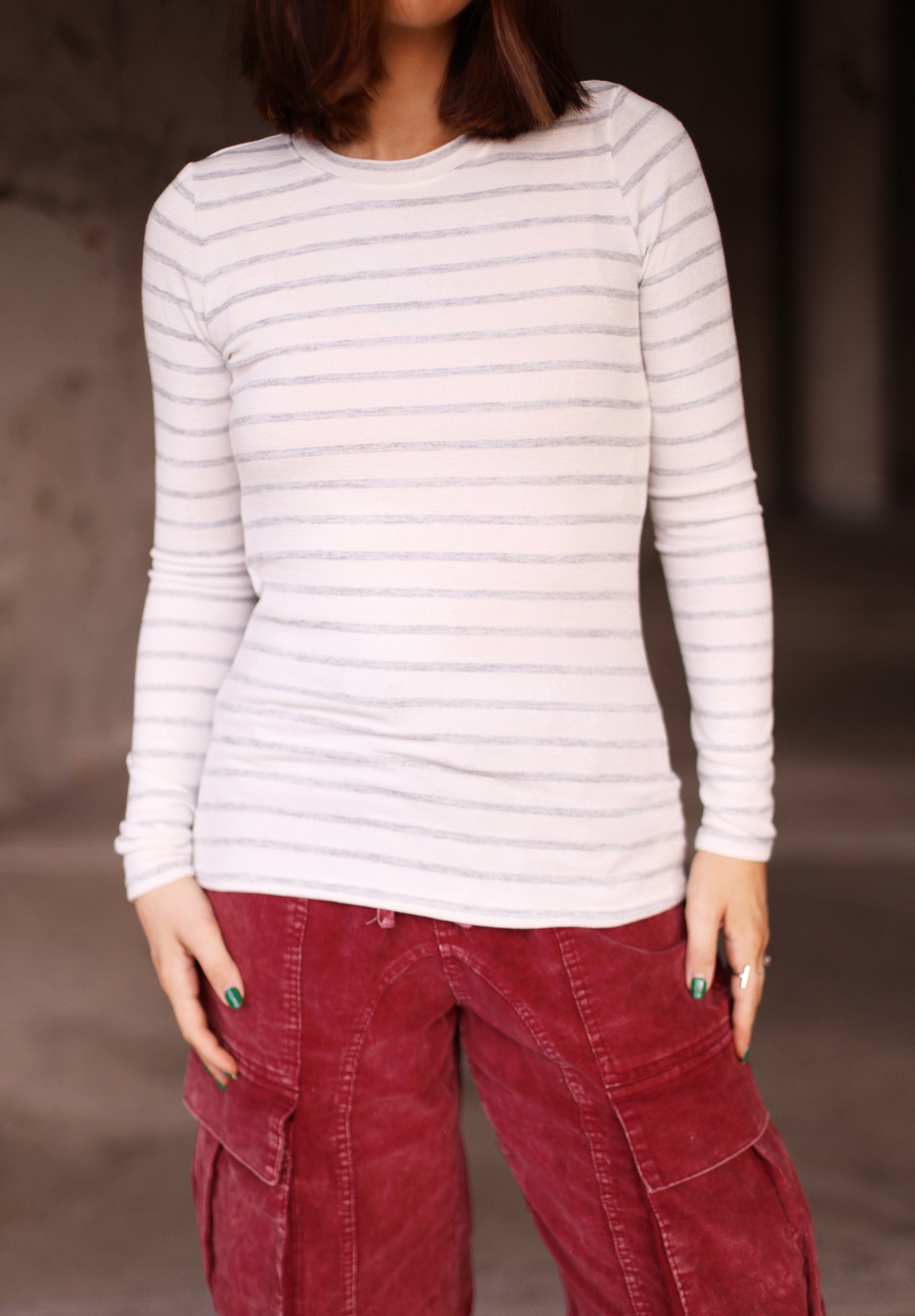 Striped Crew Neck Top