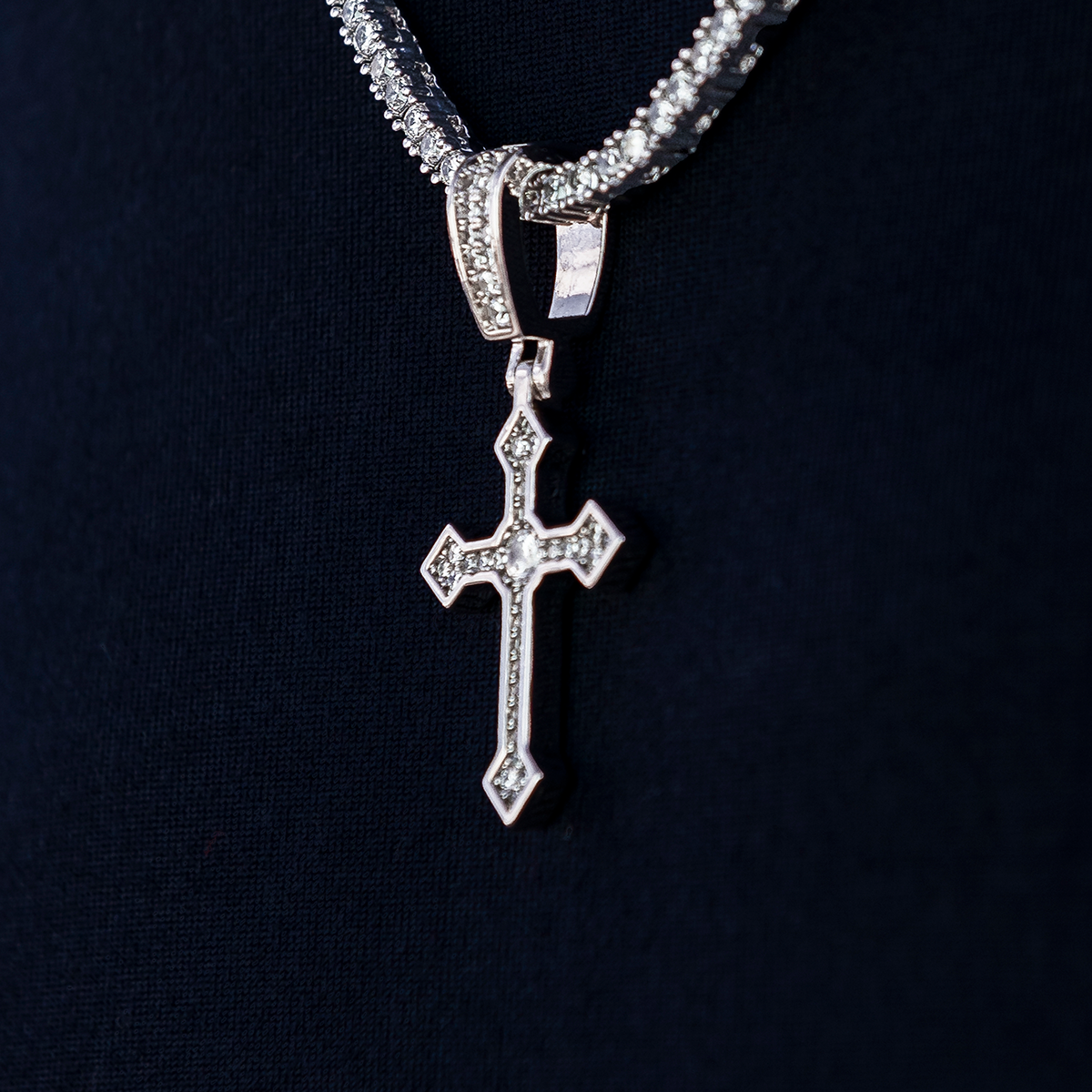 Iced Clustered Celtic Cross Pendant