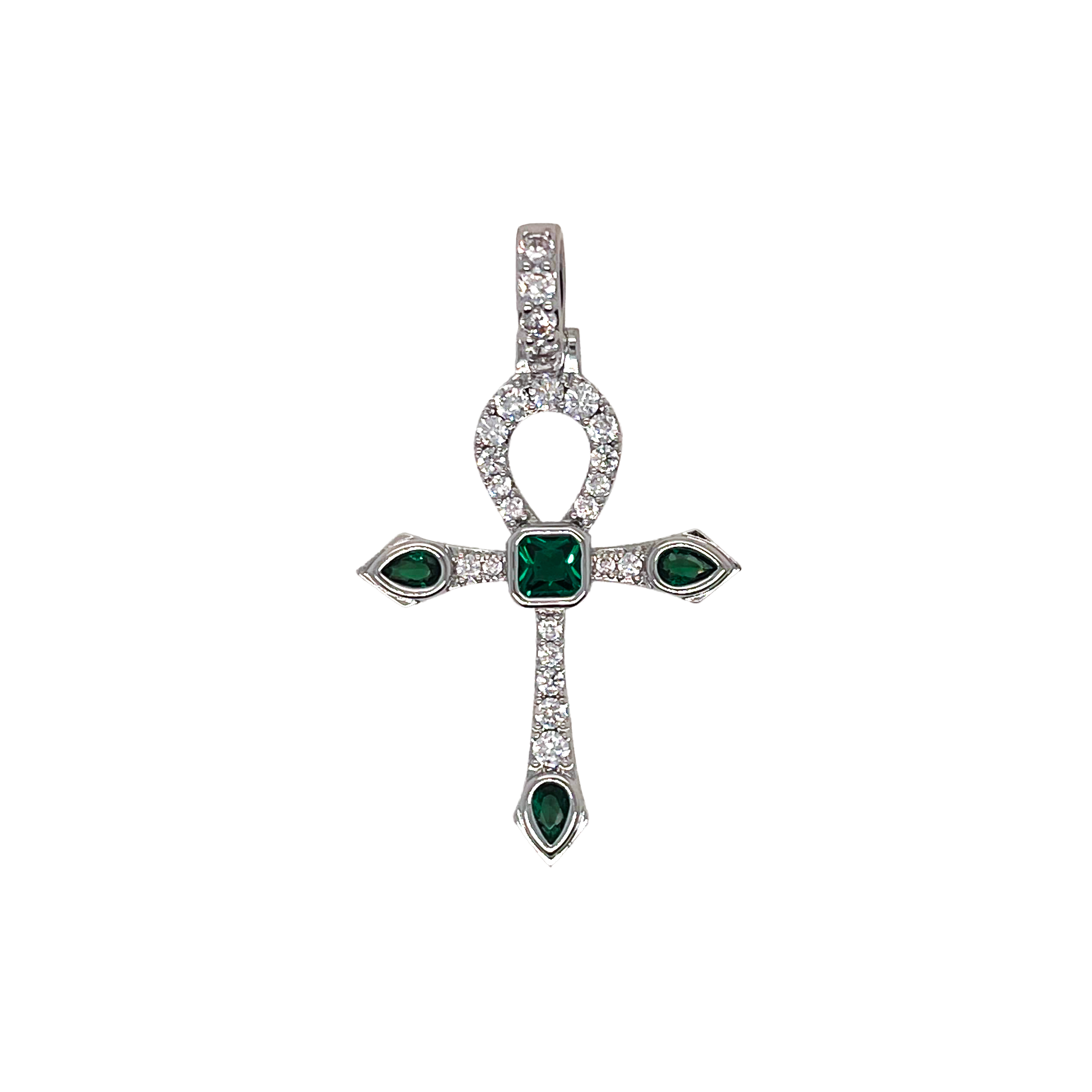 Emerald Stone Ankh Cross