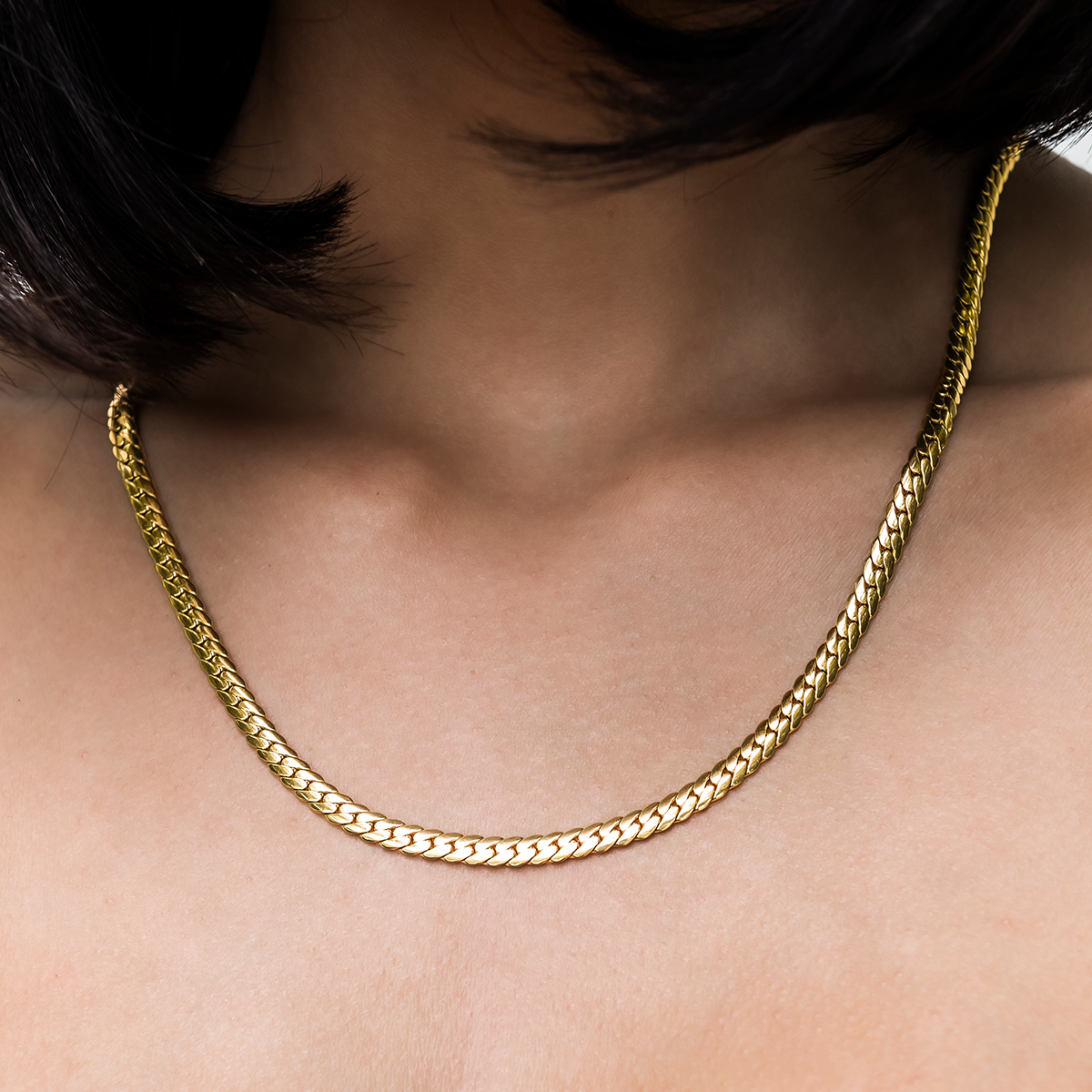 South Beach Cuban Necklace in Yellow Gold- 5mm