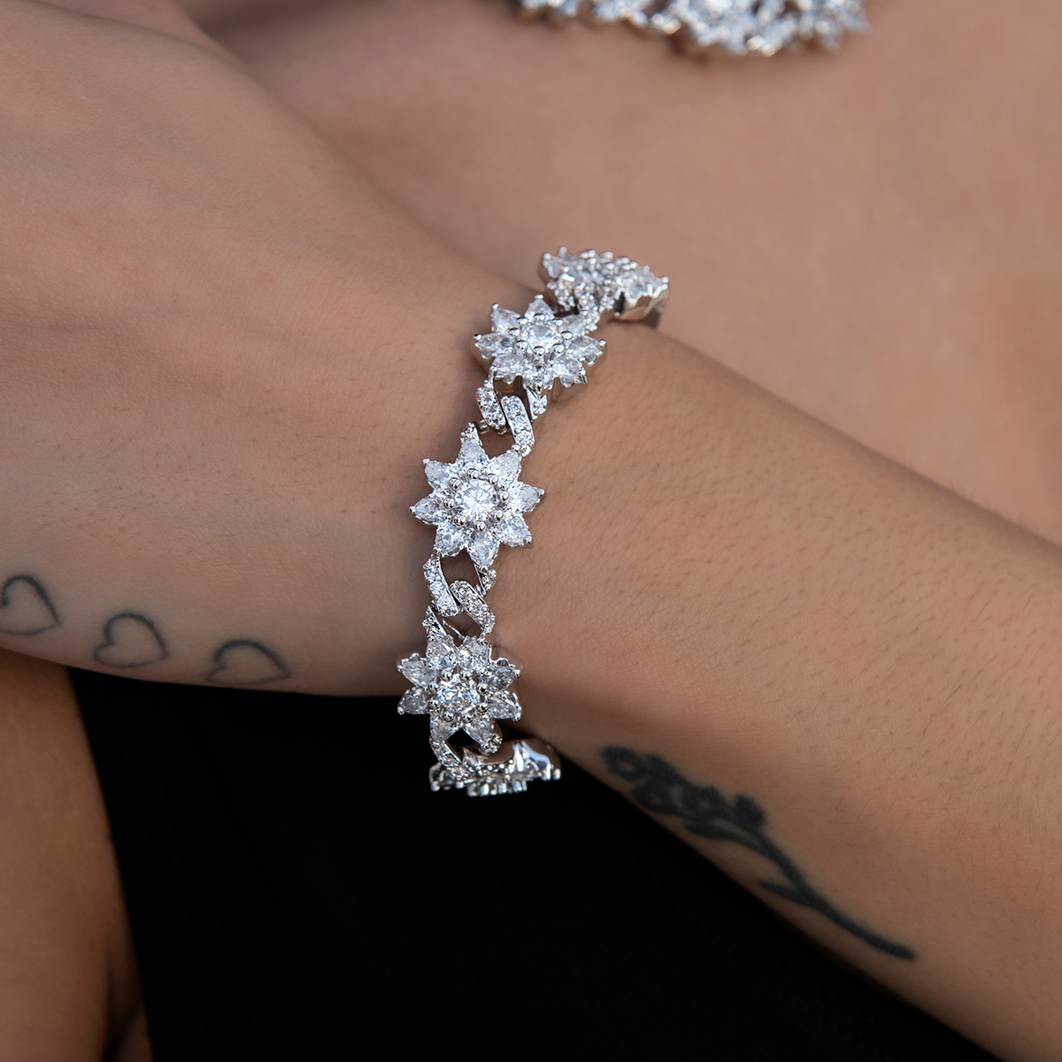 Diamond Infinity Flower Bracelet