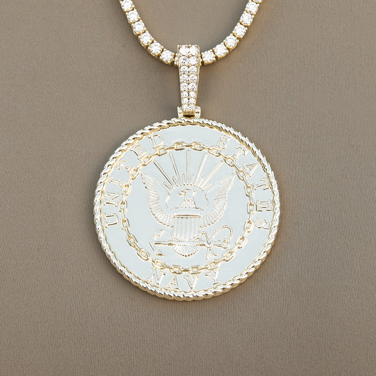 U.S. Navy Pendant in Yellow Gold