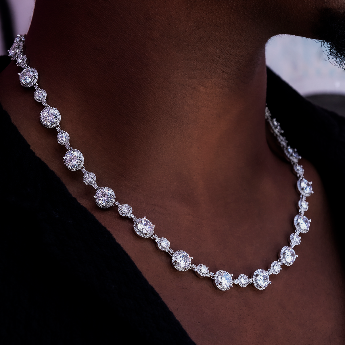 Diamond Halo Tennis Chain