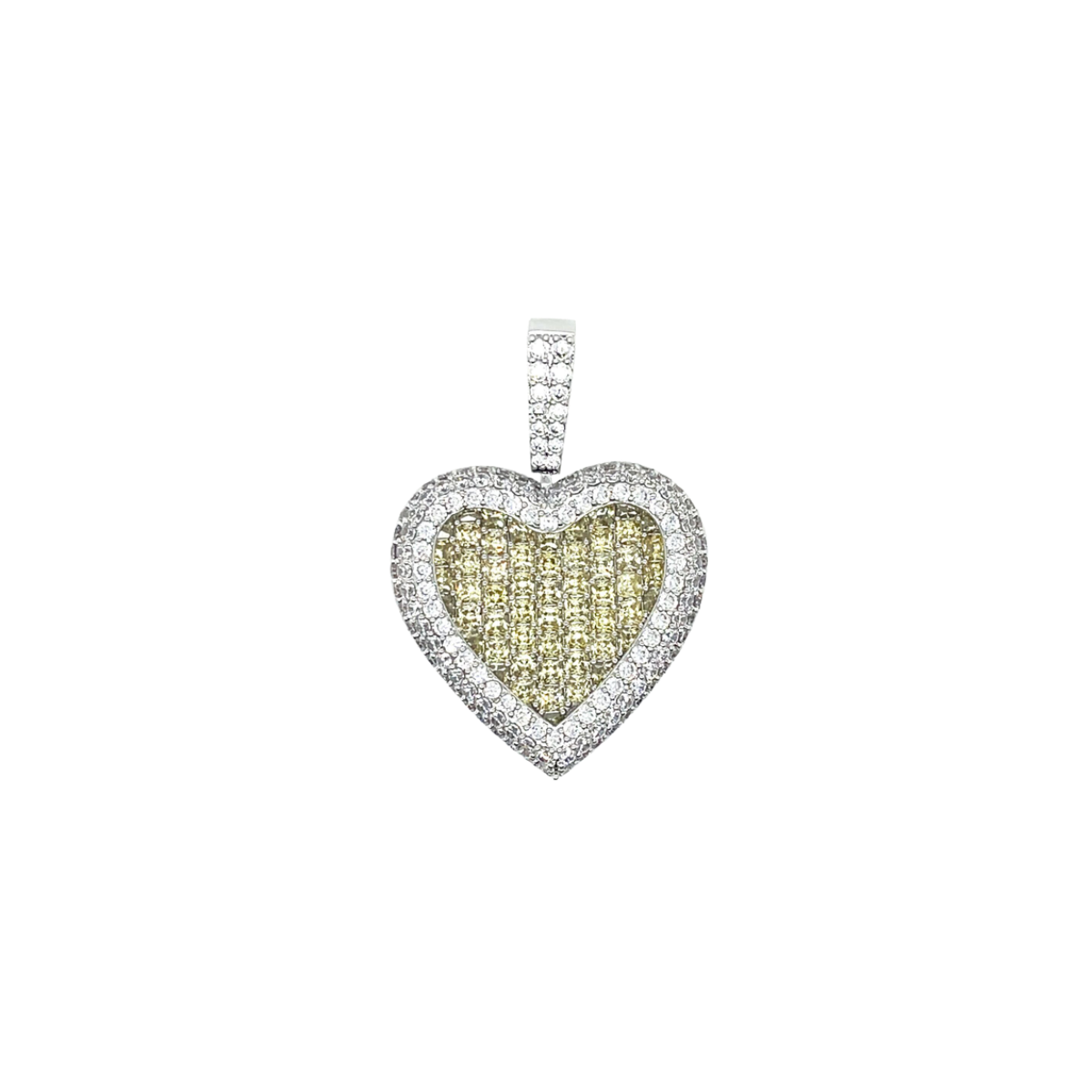 Canary Diamond Baguette Heart